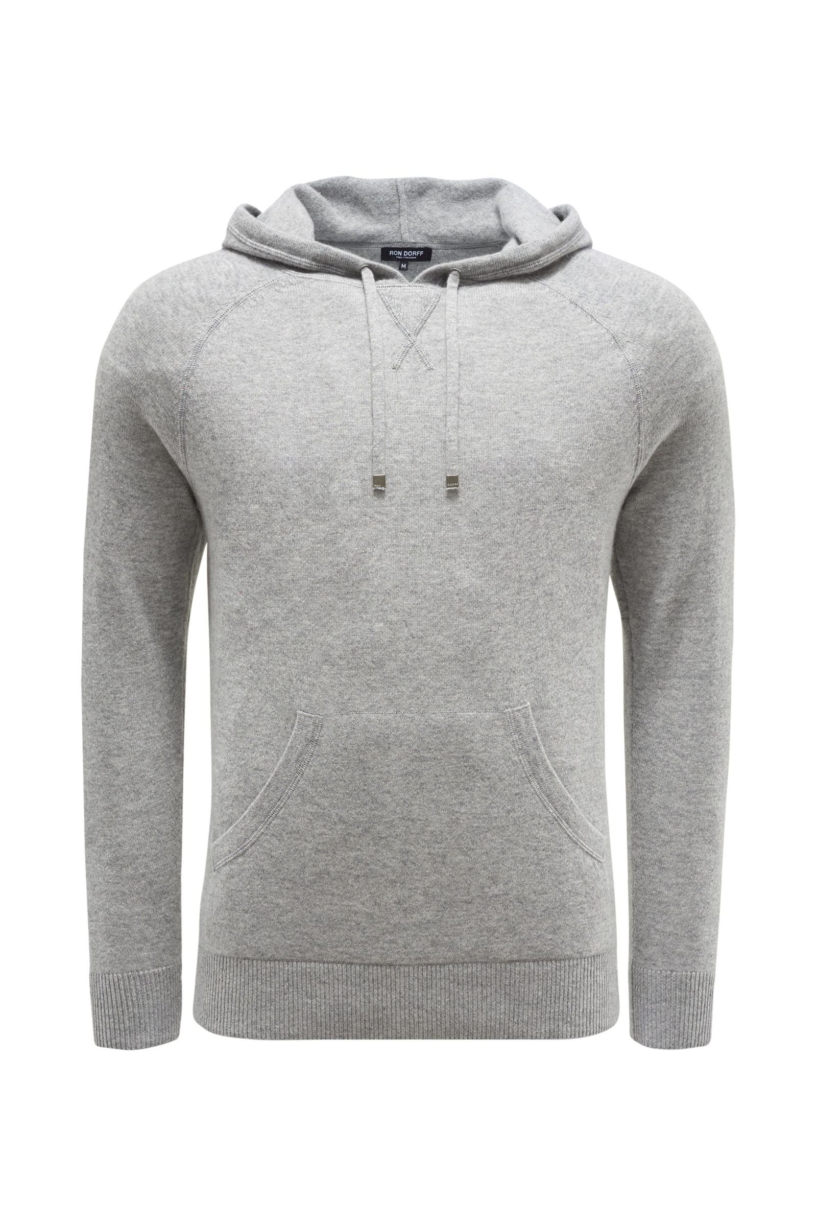 Cashmere hooded jumper light grey