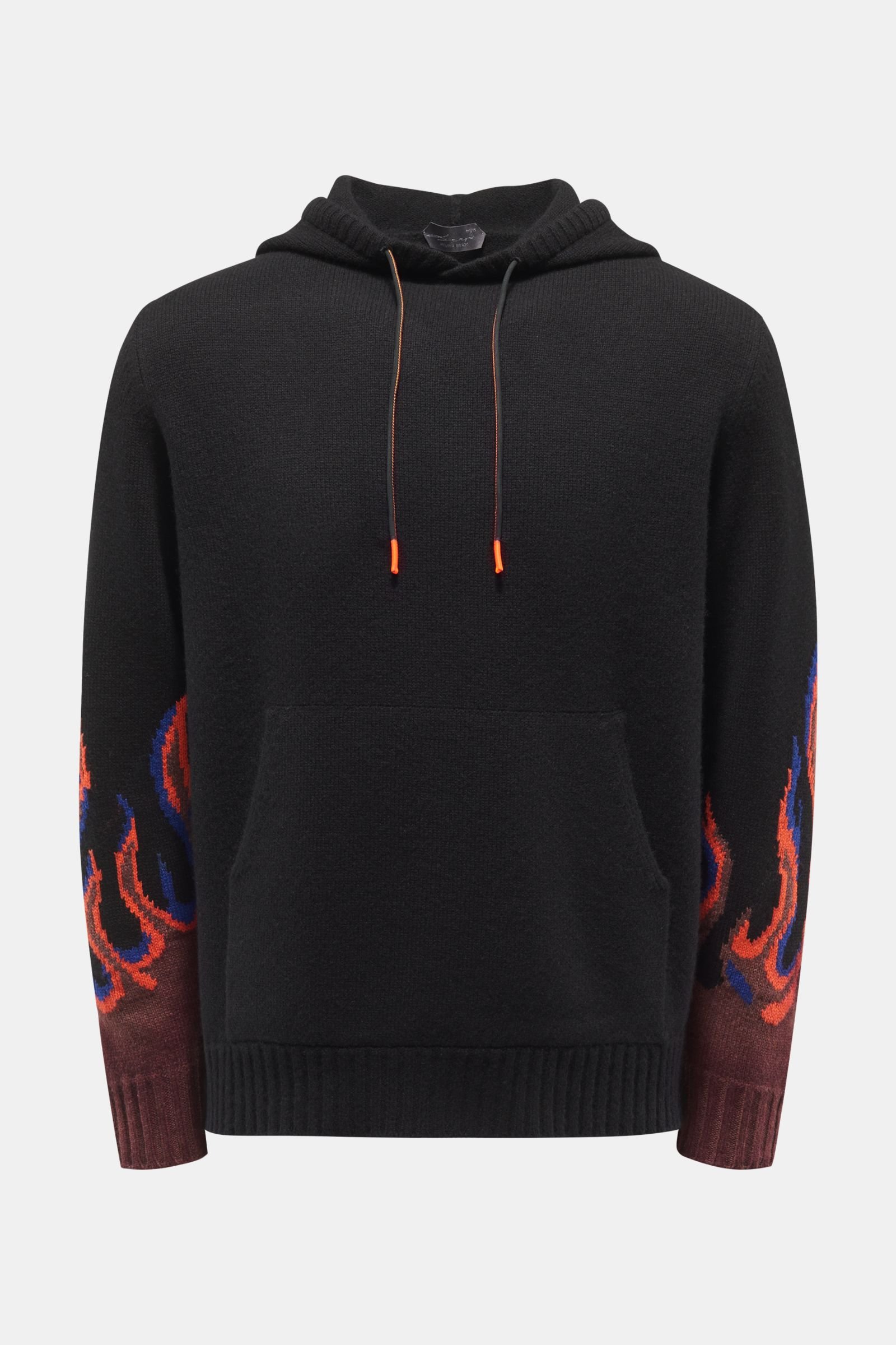 Cashmere hooded jumper 'Flame' black