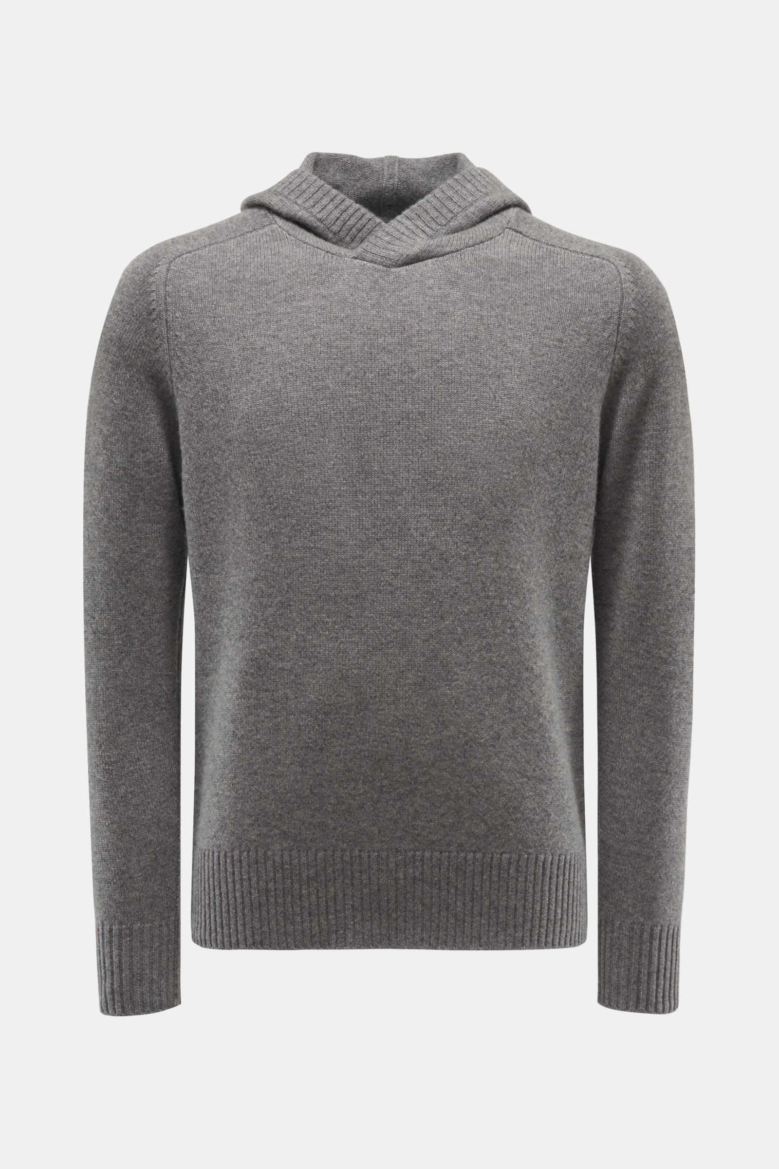 Cashmere hooded jumper grey