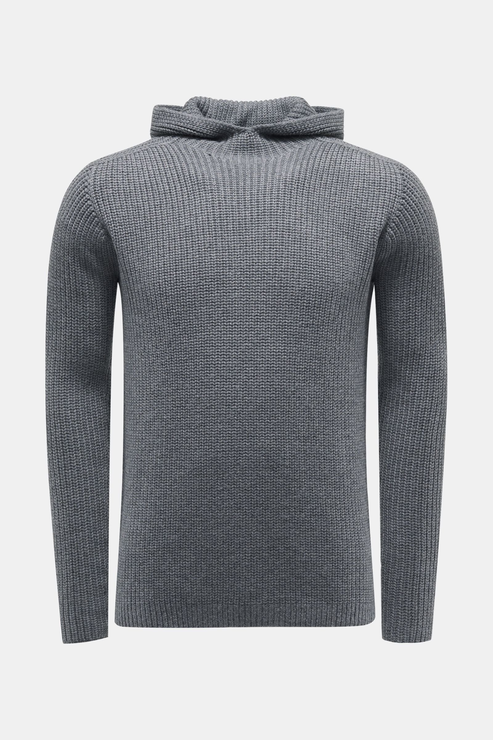 Merino hooded jumper 'Er10pel.130' grey