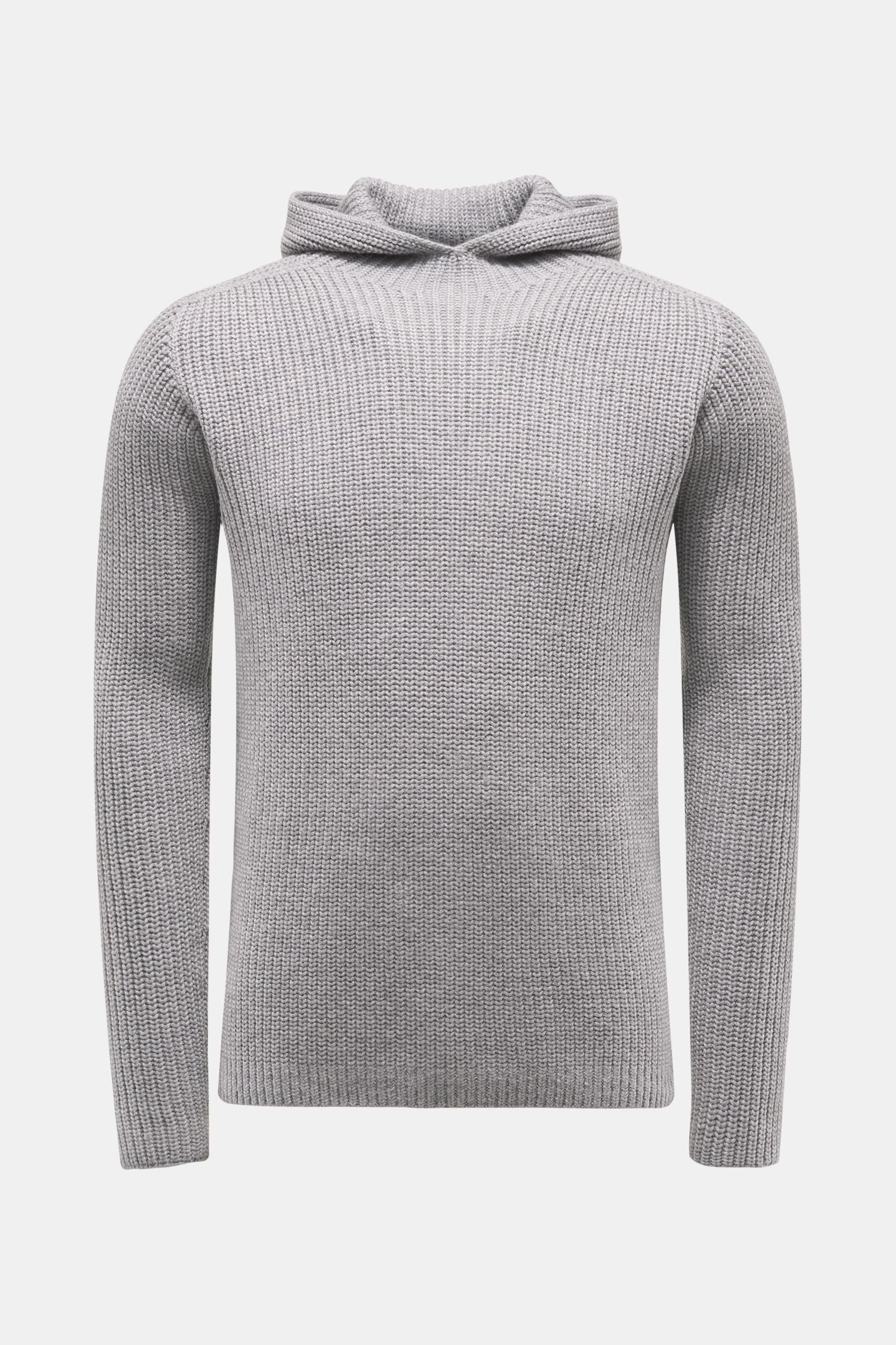 Merino hooded jumper 'Er10pel.130' light grey