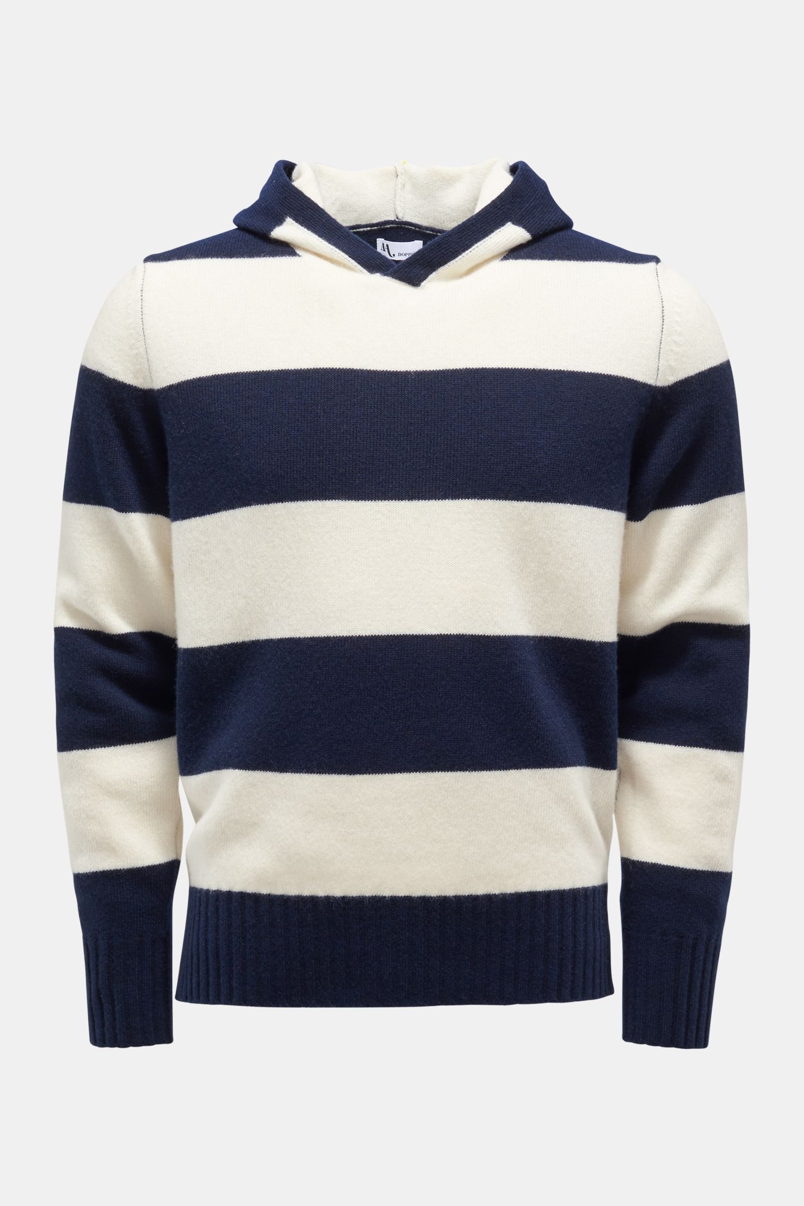 Hooded jumper 'Aaurelio' navy/cream striped
