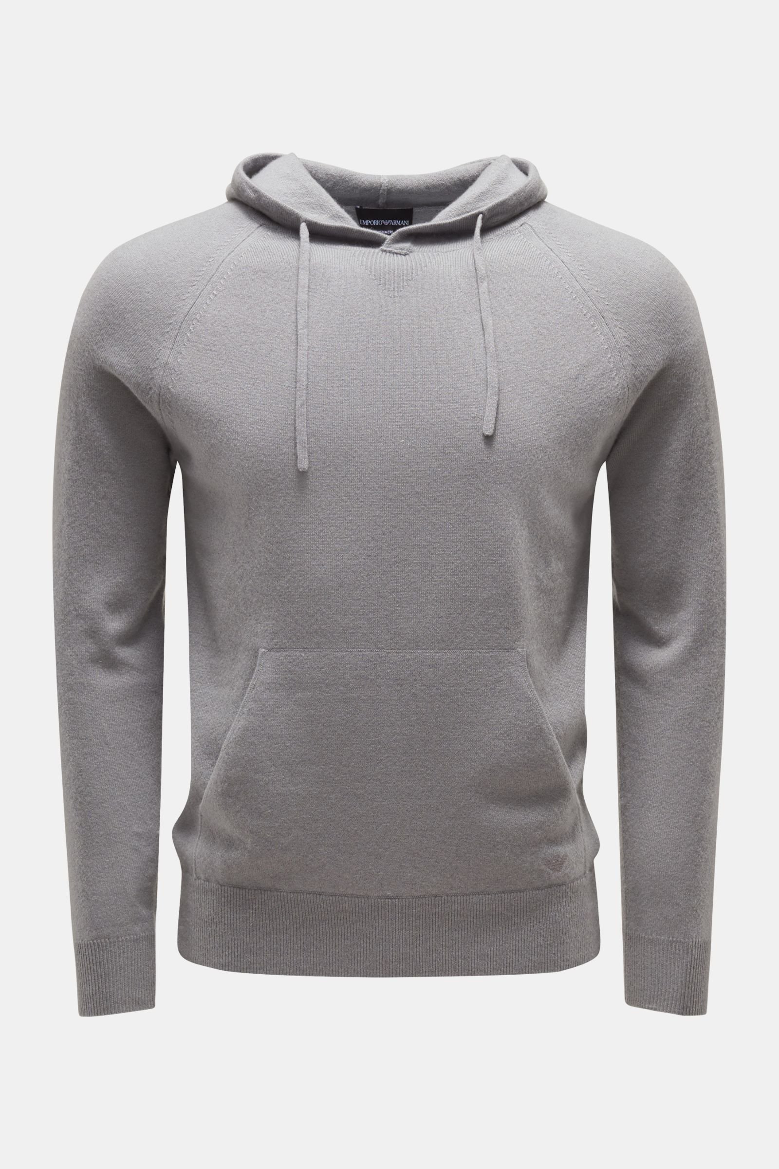 Cashmere hooded jumper light grey