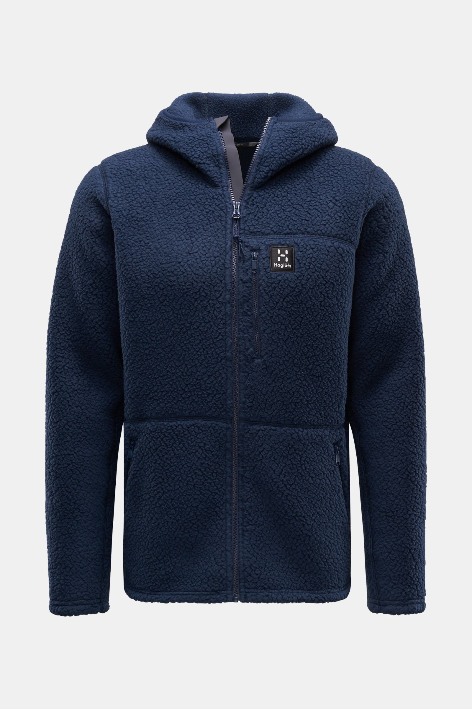 Fleece jacket 'Pile Hood' dark blue