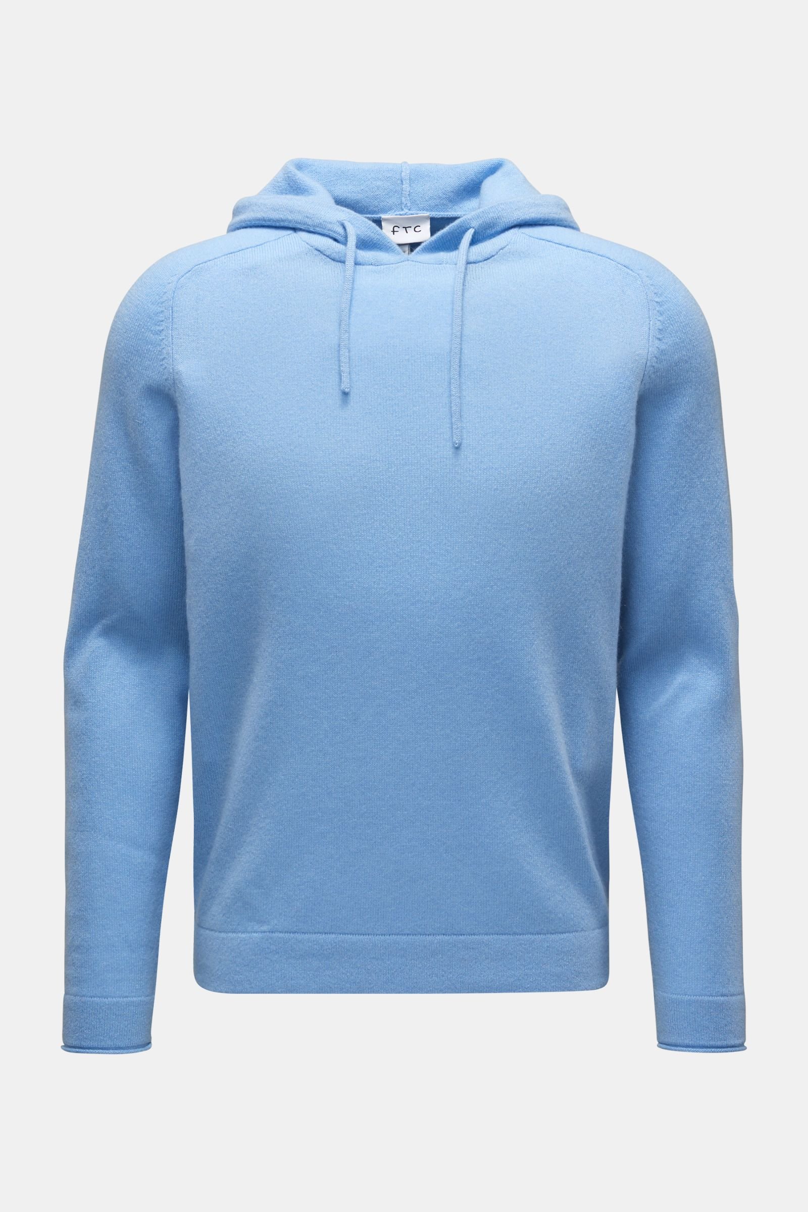 Cashmere hooded jumper smoky blue