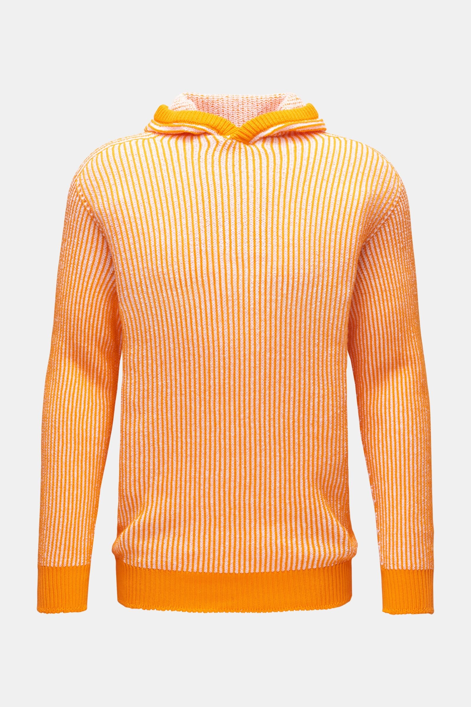 Reversible hooded jumper 'Reversible' orange