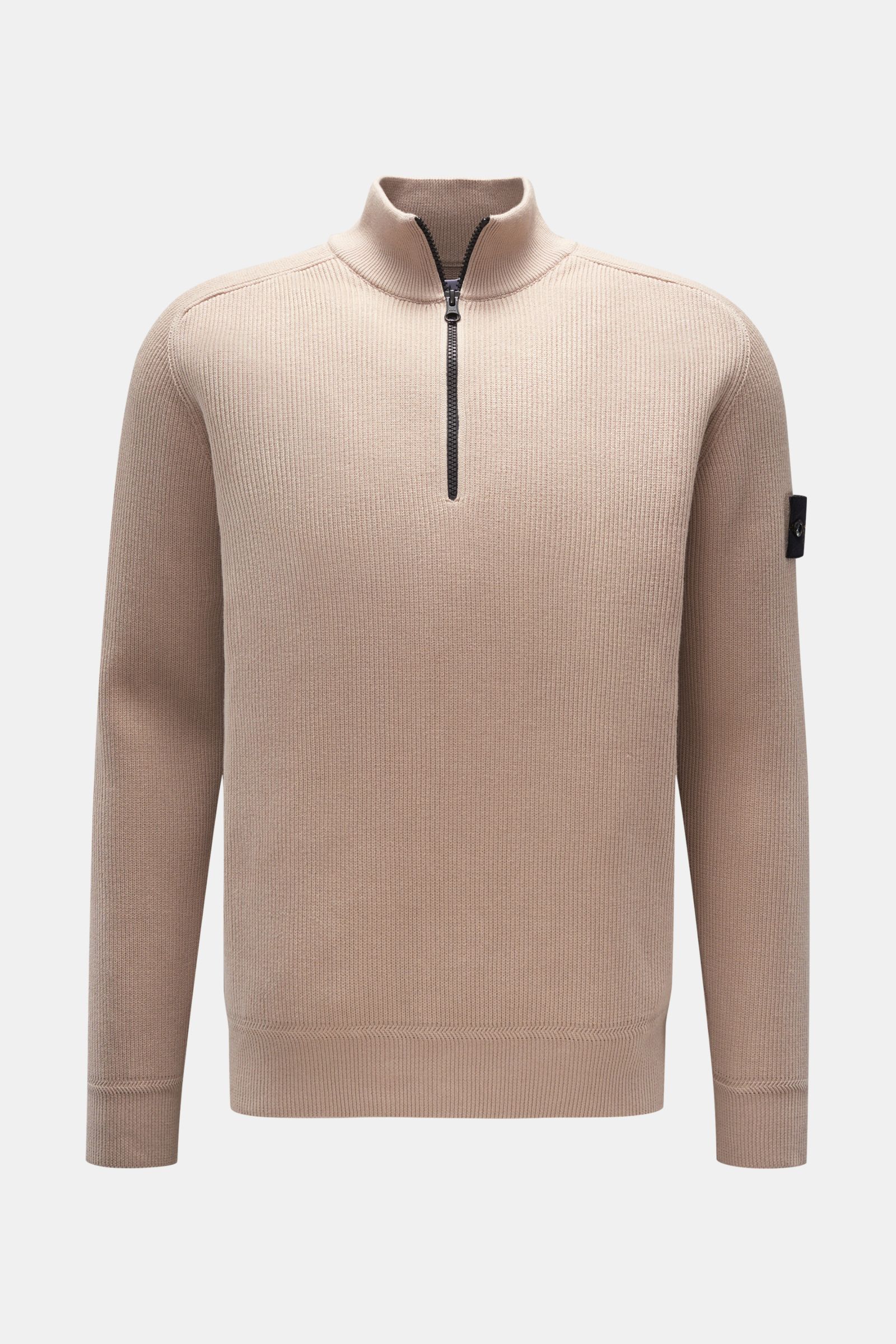Stone Island Men's Garment Dyed Half Zip Sweat in Dove Grey