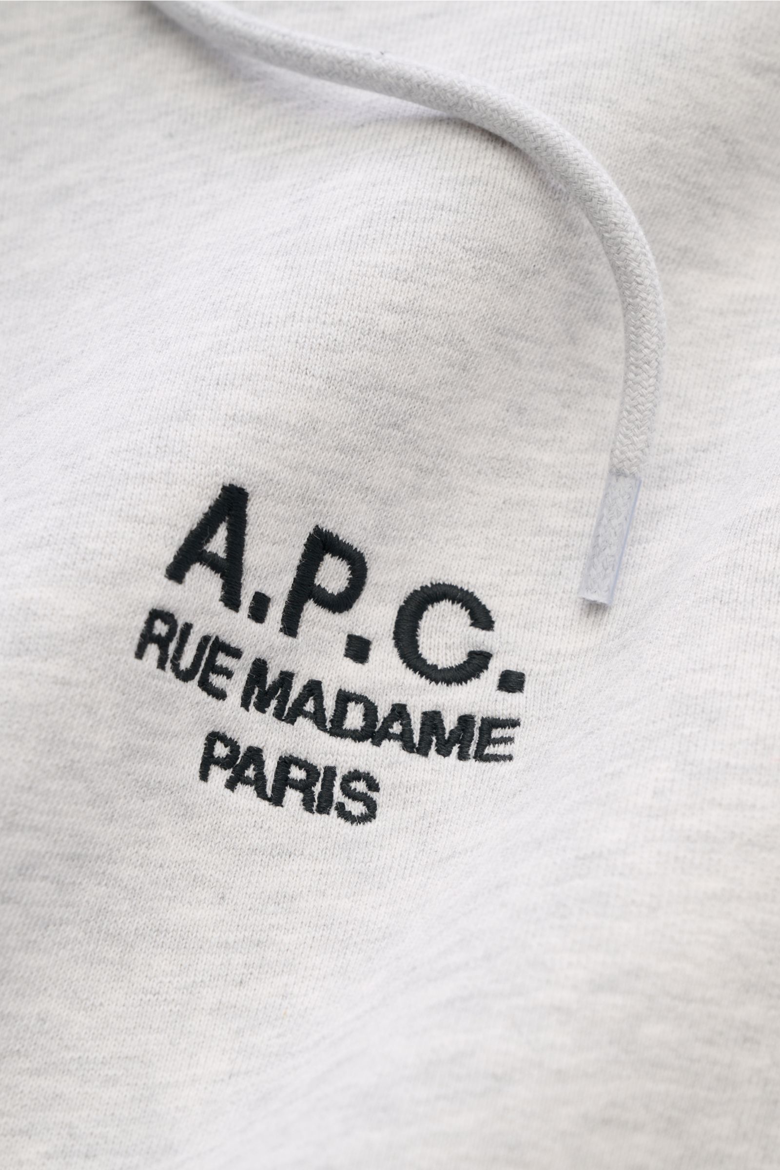 A.P.C. Hooded jumper 'Standard Rue Madame' light grey mottled