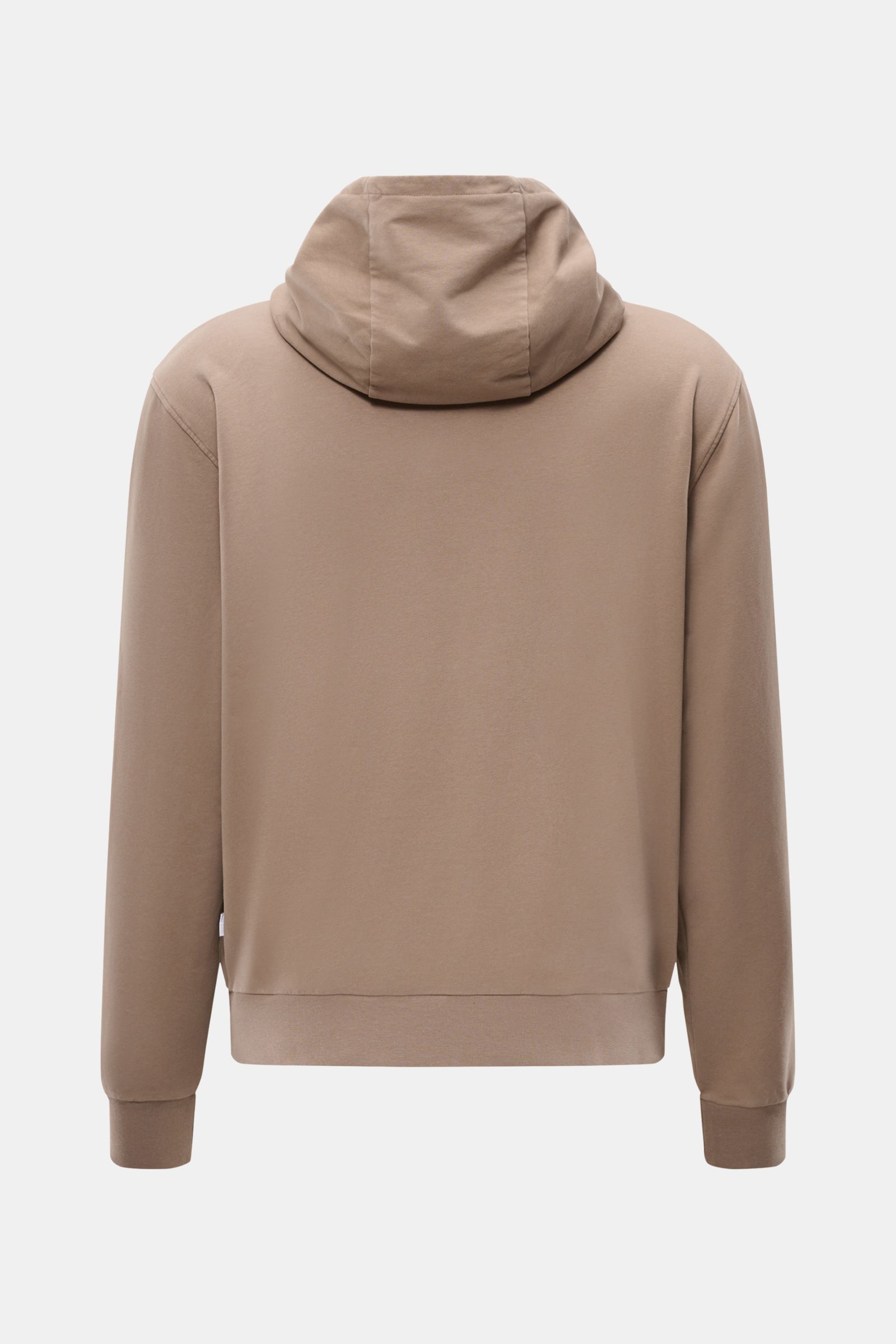 04651/ A trip in a bag Kapuzenpullover 'IF Hoodie' taupe, Rückansicht, Kapuze, Rippbündchen, Regular Fit, weicher Jersey