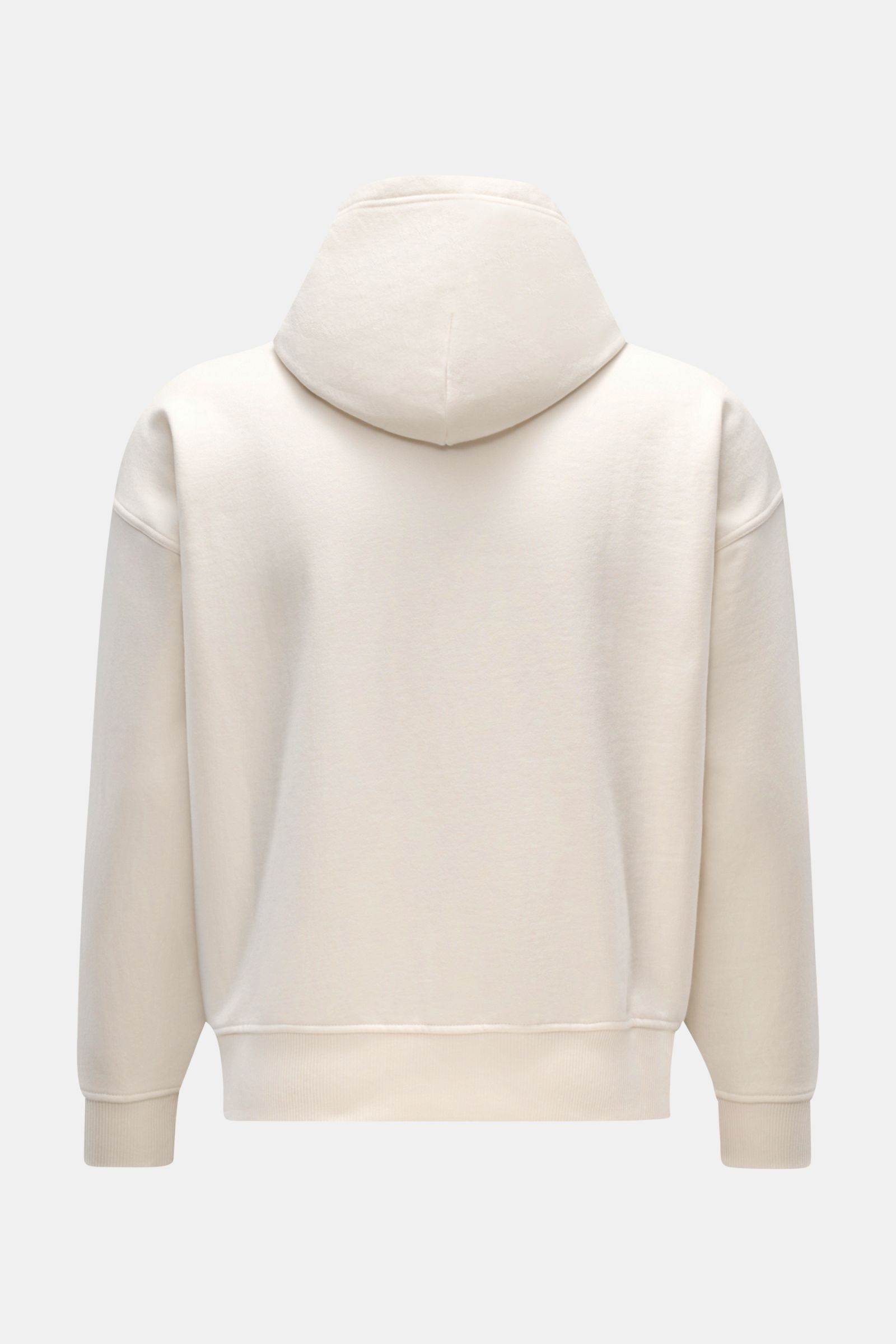 Back view of the Polo Ralph Lauren Hooded jumper white in soft cotton-microfibre fabric with a relaxed fit, drawstring hood, ribbed bands, and kangaroo pocket. Sporty and relaxed: This classic hooded jumper by POLO RALPH LAUREN in soft cotton-microfibre s