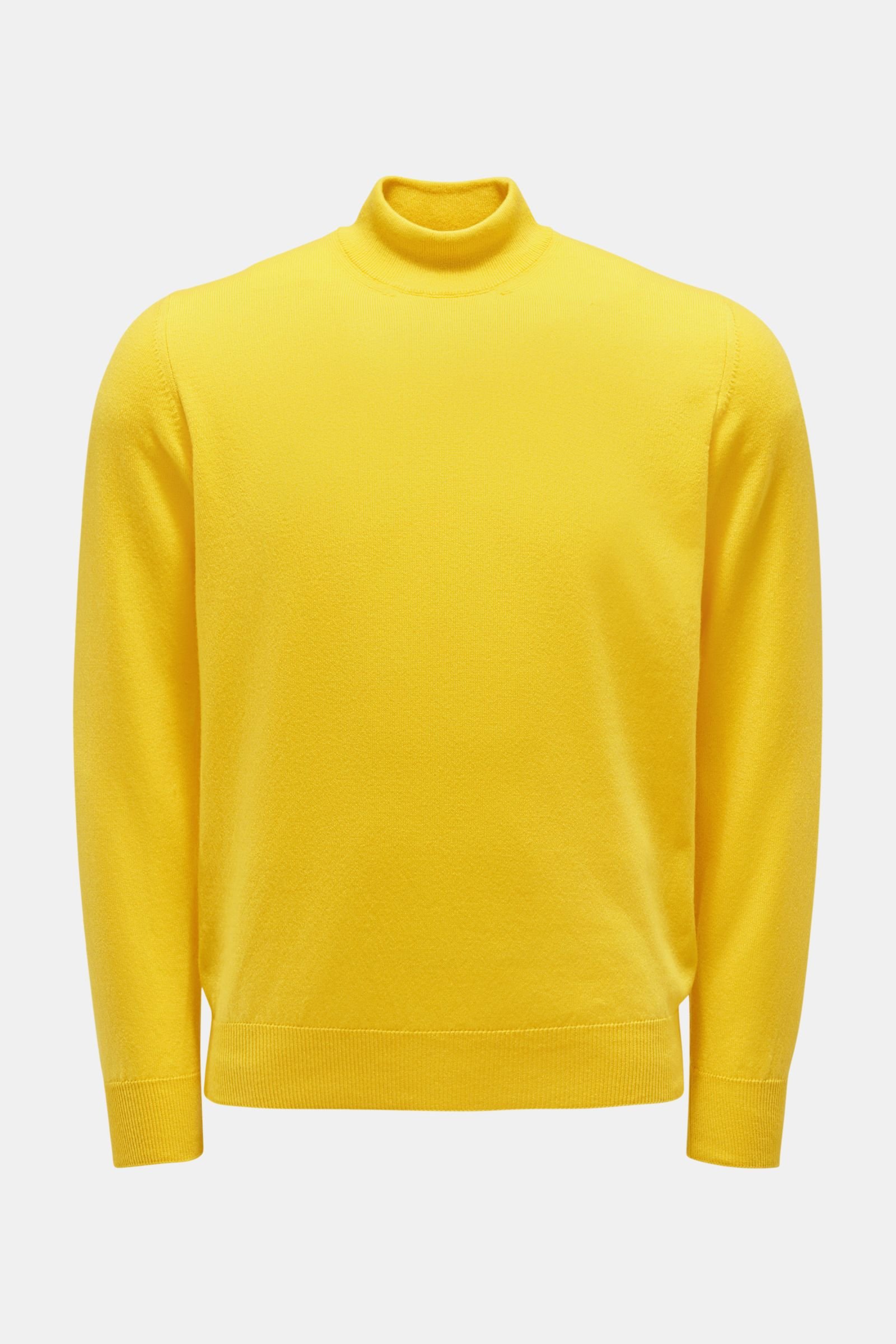 Cashmere turtleneck jumper yellow