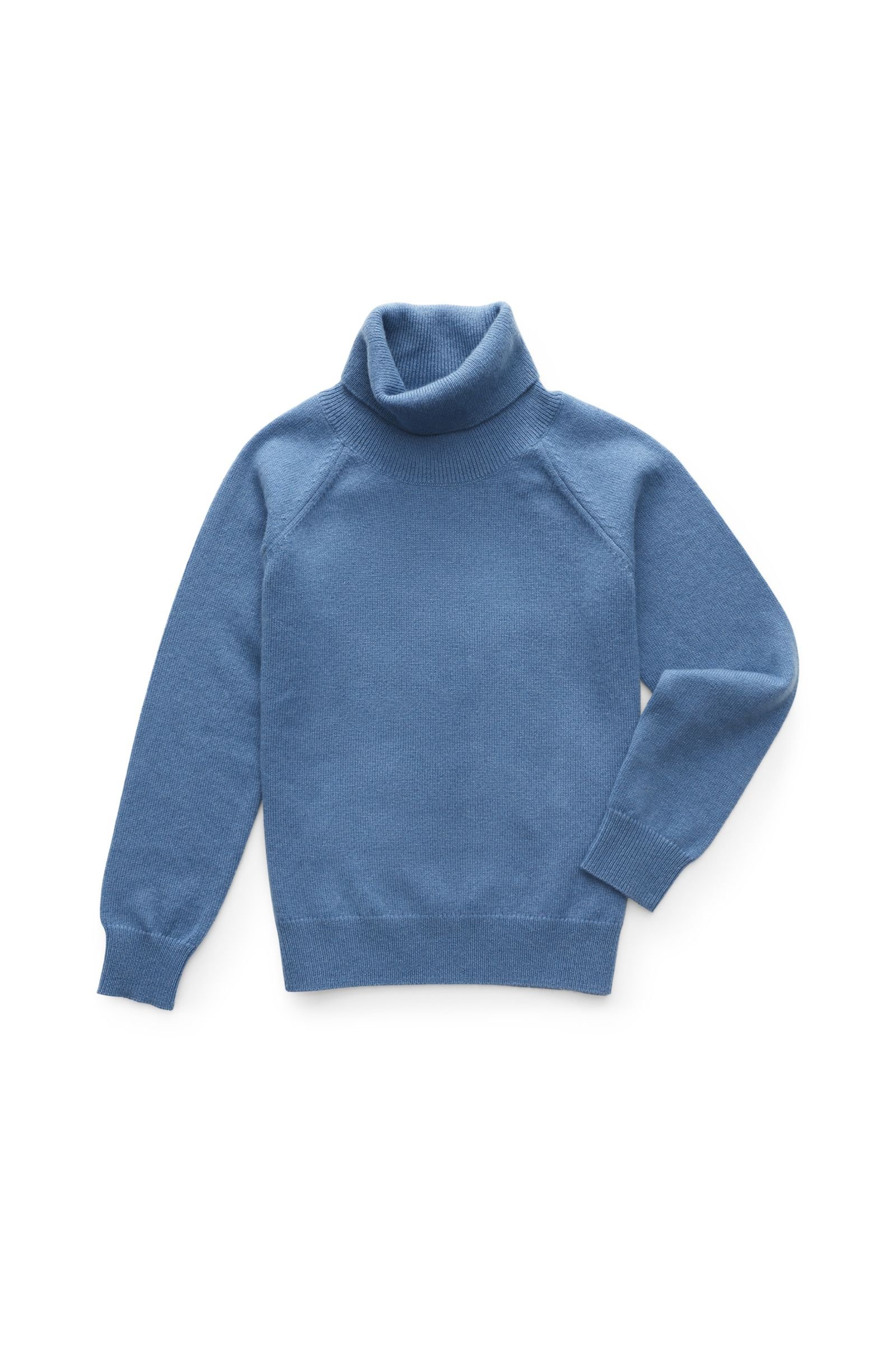 Kids’ cashmere turtleneck jumper smoky blue