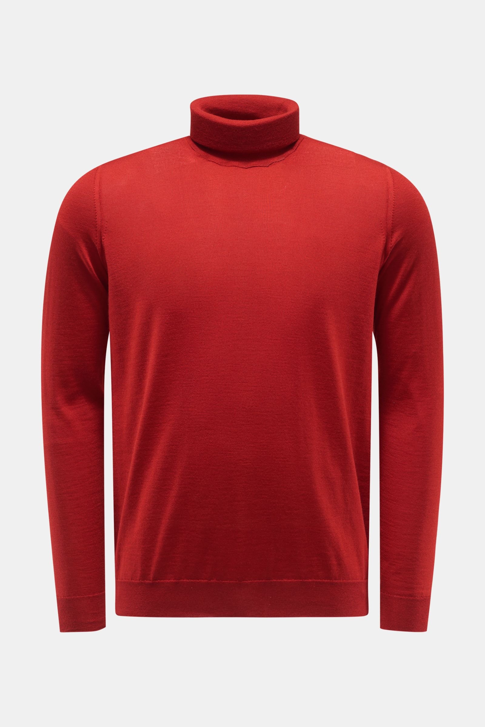 Cashmere fine knit turtleneck jumper red