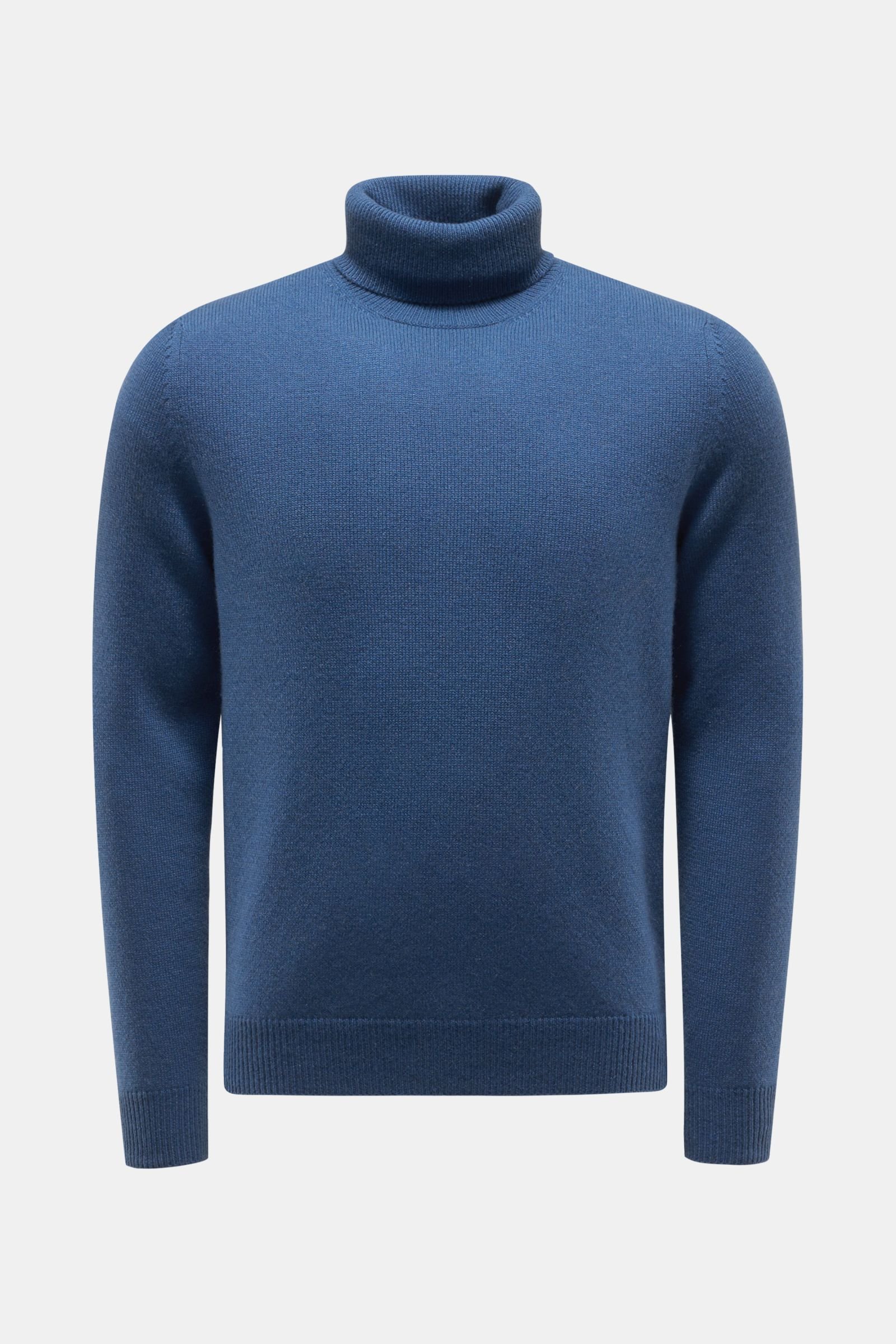 Cashmere turtleneck jumper grey-blue