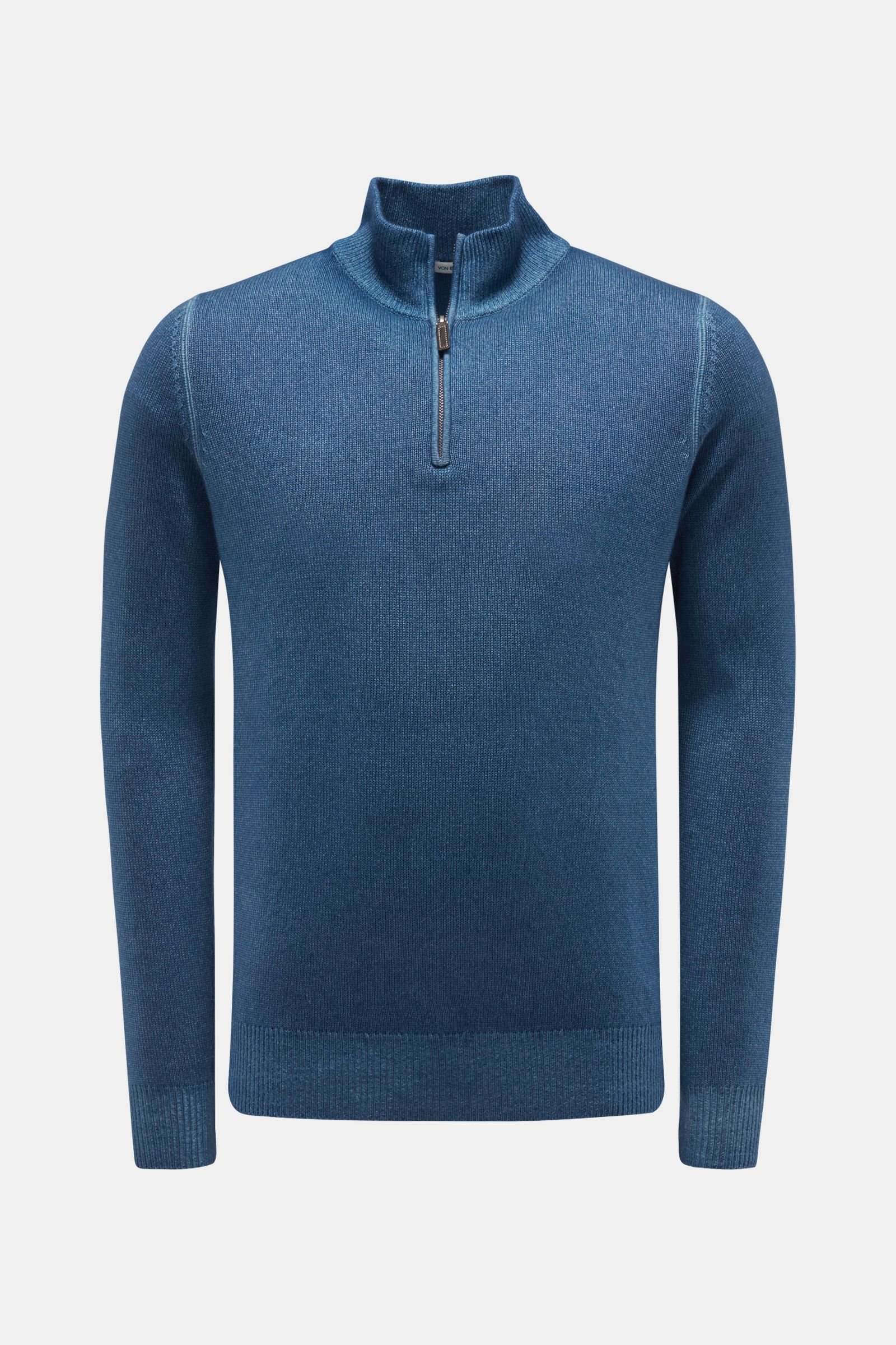 Cashmere half-zip jumper blue