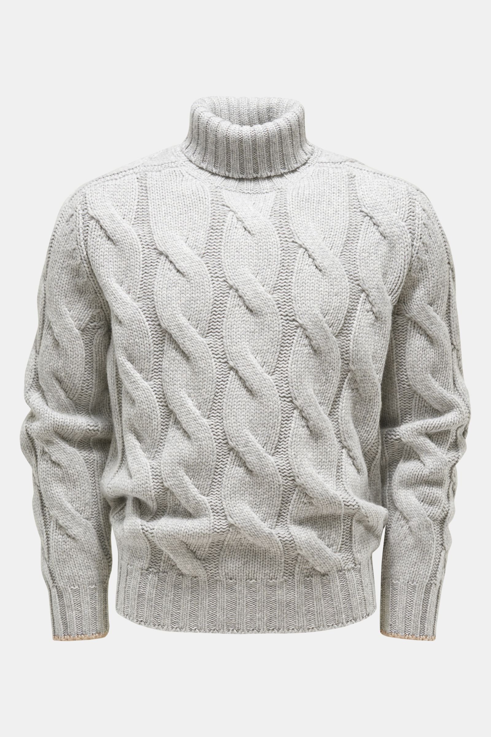 Cashmere turtleneck jumper light grey