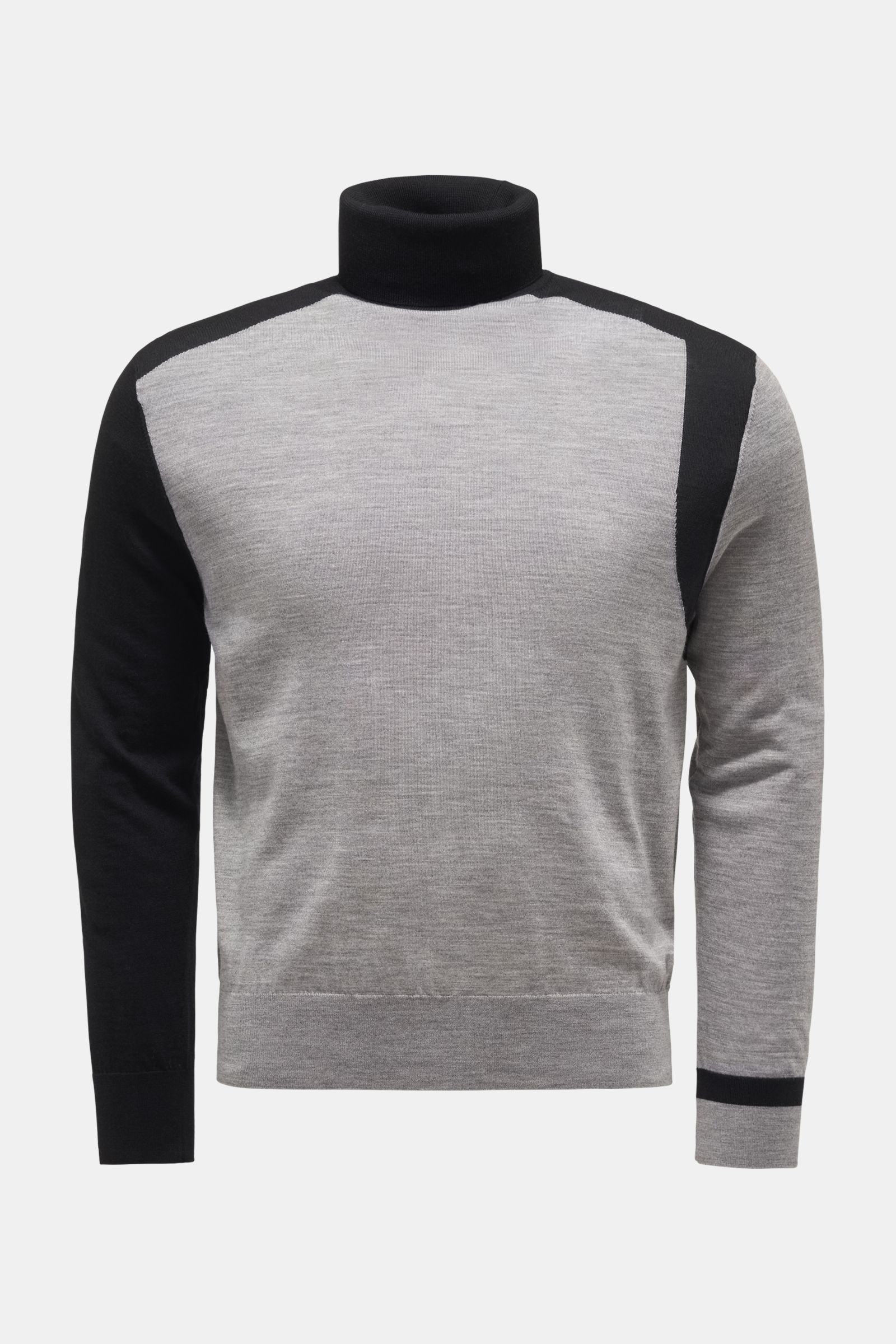 Fine knit turtleneck jumper grey/black