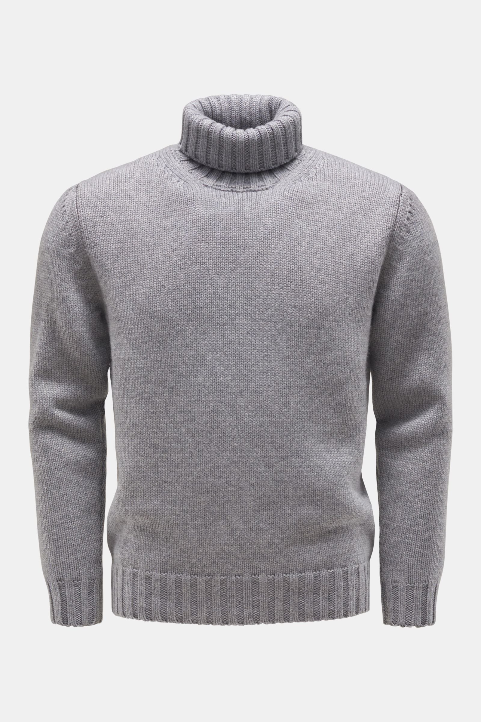 Cashmere turtleneck jumper grey