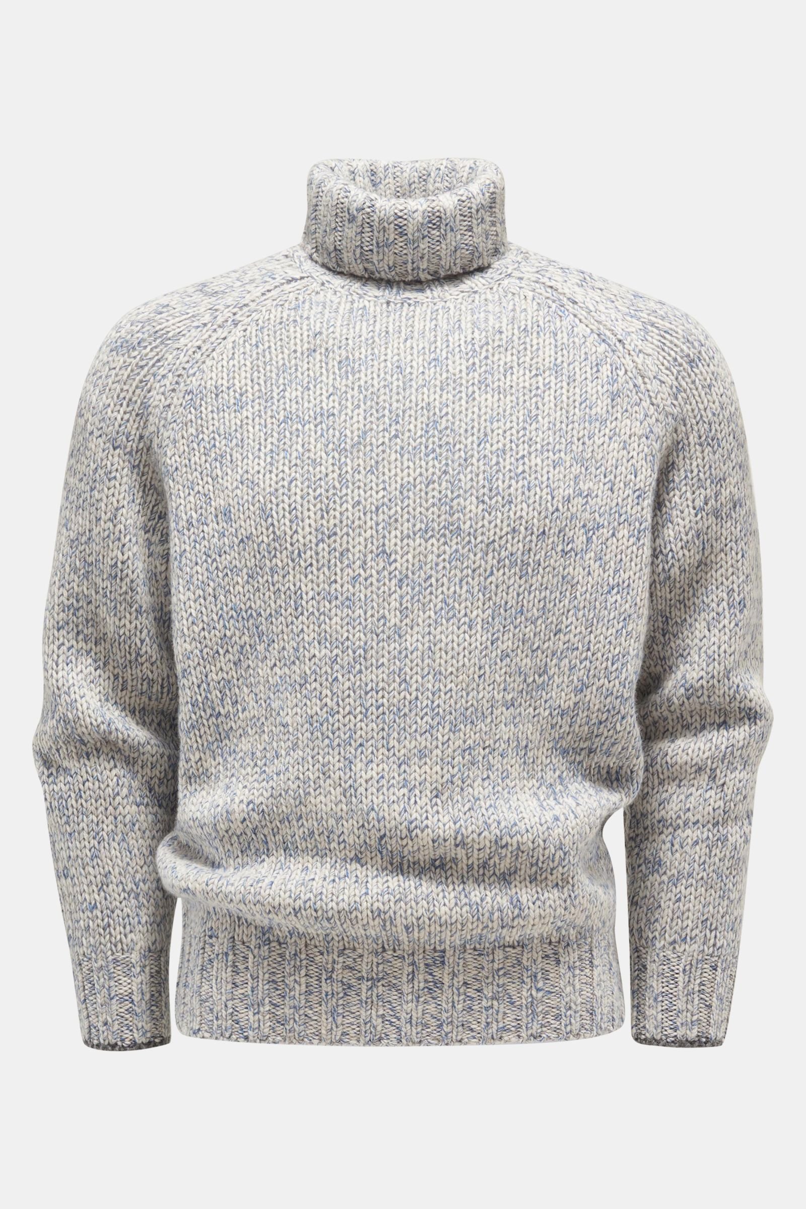 Cashmere turtleneck jumper off-white/grey-blue
