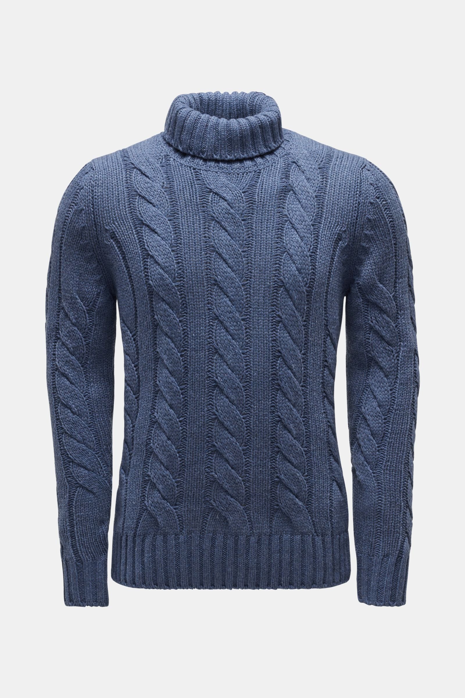 Cashmere turtleneck jumper grey-blue