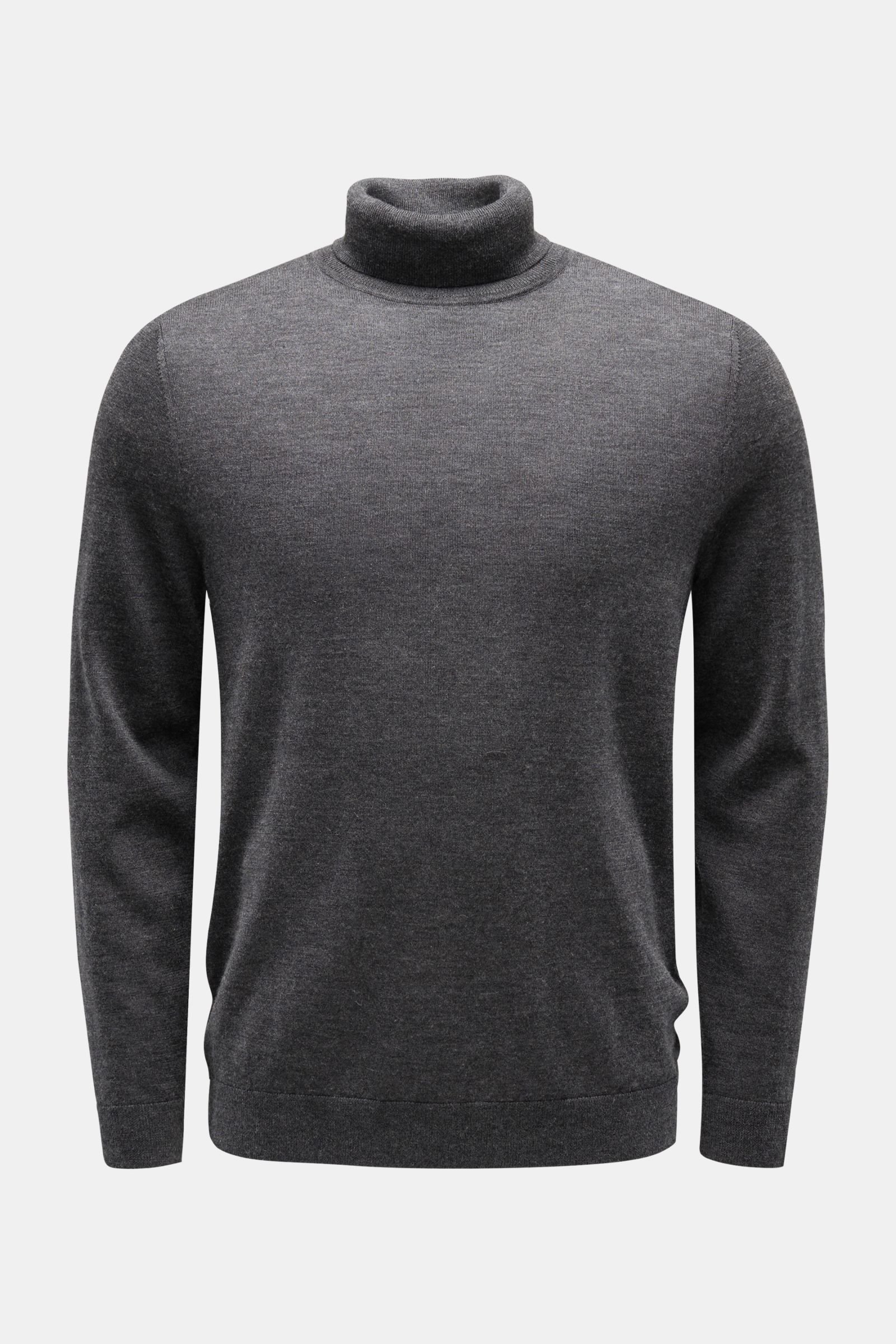 Fine knit turtleneck jumper dark grey