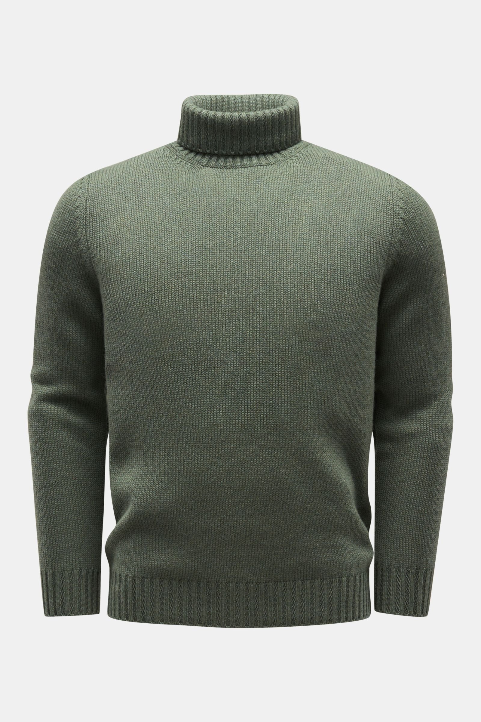 Cashmere turtleneck jumper grey-green