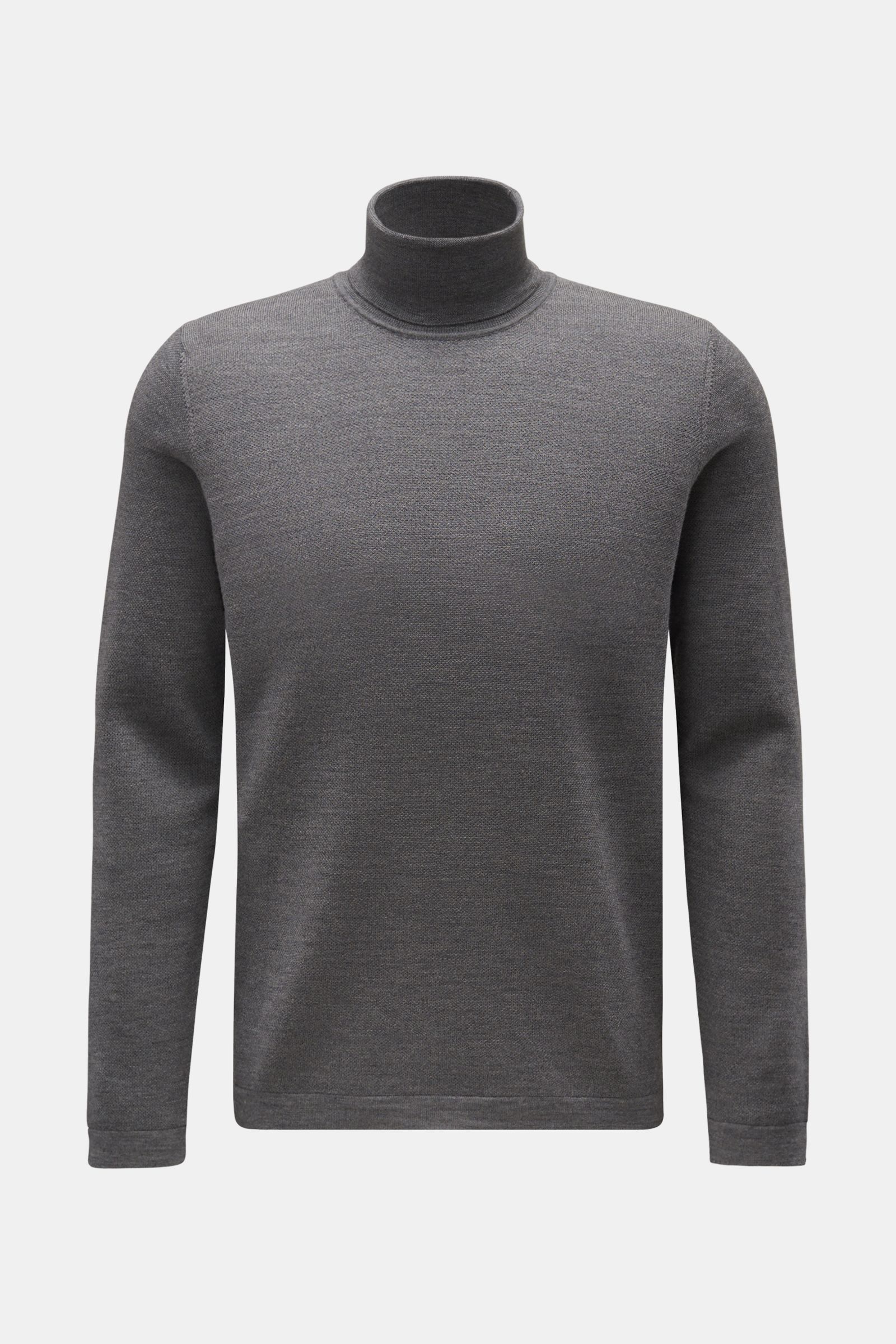04651/ A trip in a bag Merino turtleneck jumper 'Oyster' grey
