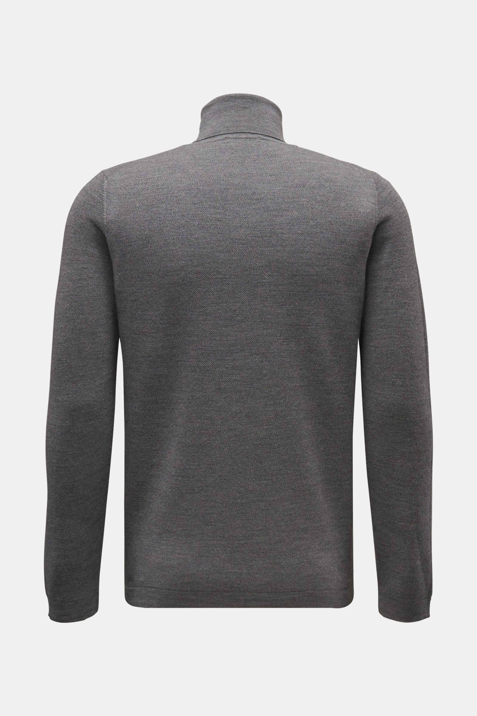 04651/ A trip in a bag Merino turtleneck jumper 'Oyster' grey