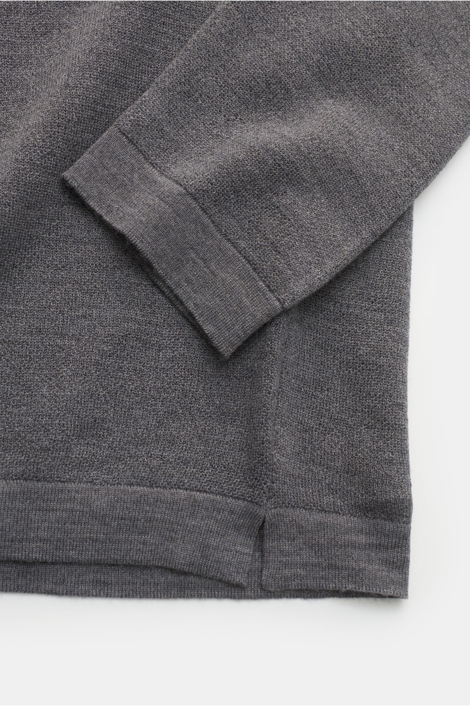 04651/ A trip in a bag Merino turtleneck jumper 'Oyster' grey