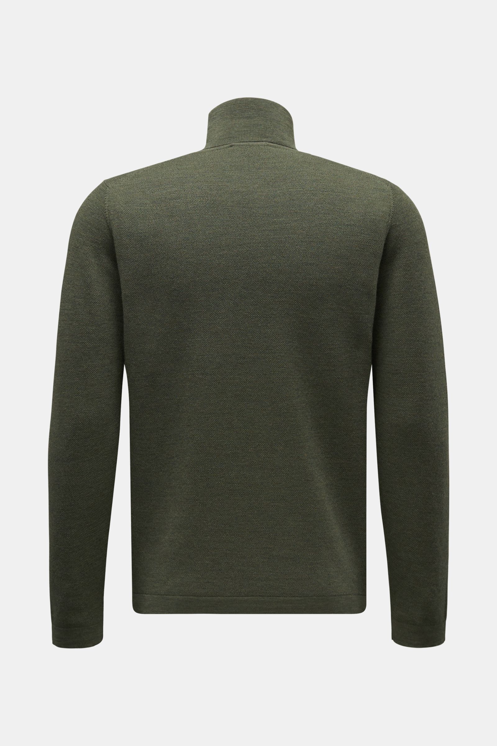 04651/ A trip in a bag Merino turtleneck jumper 'Oyster' dark green