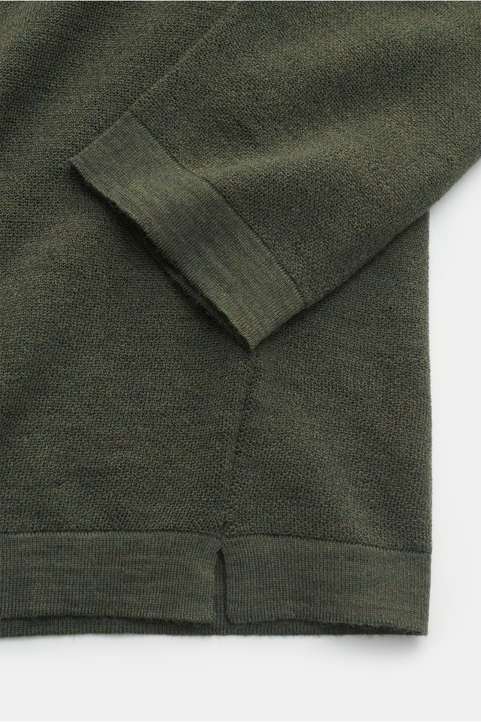 04651/ A trip in a bag Merino turtleneck jumper 'Oyster' dark green