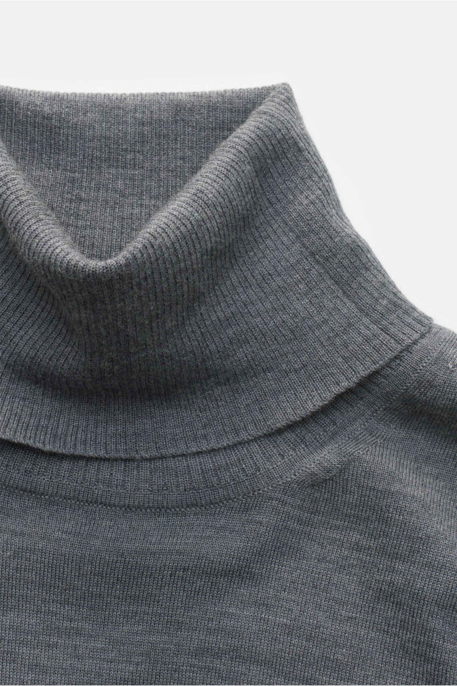 von Braun Merino Feinstrick-Rollkragenpullover grau