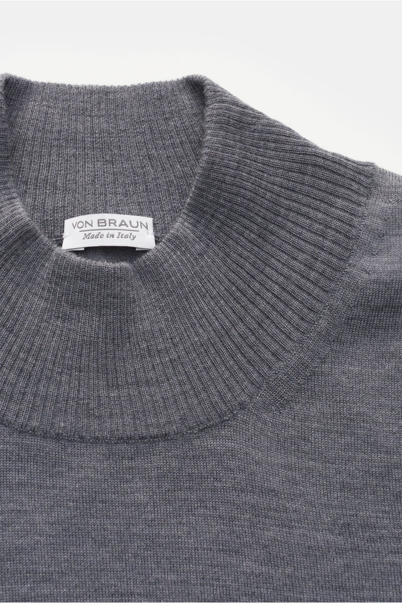 von Braun Merino Feinstrick-Pullover grau