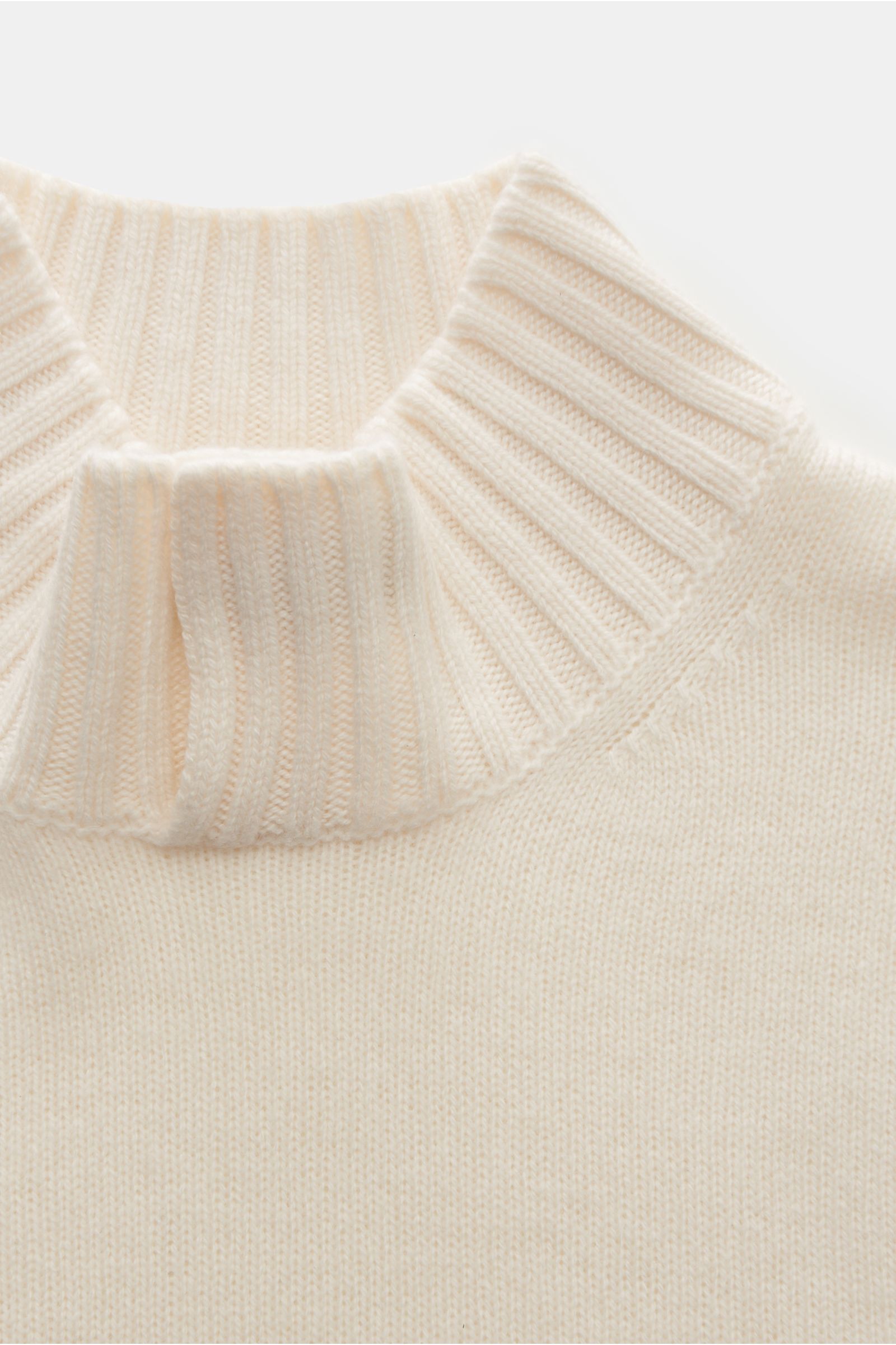 Maurizio Baldassari Cashmere Pullover 'Open Turtle Neck' creme