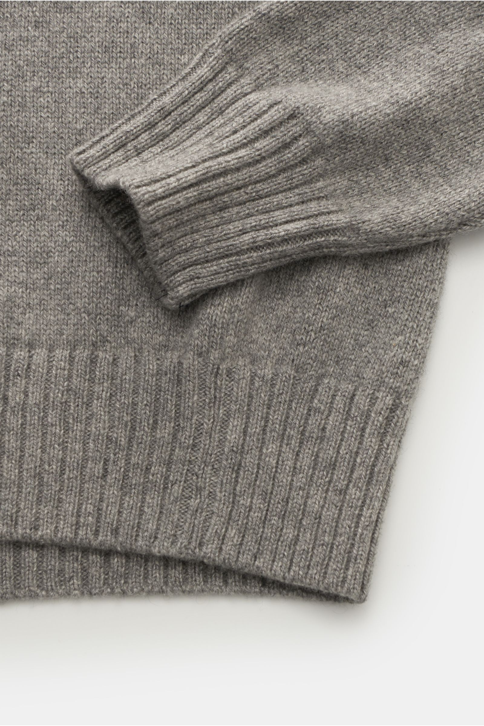 Maurizio Baldassari Cashmere Pullover 'Open Turtle Neck' hellgrau meliert