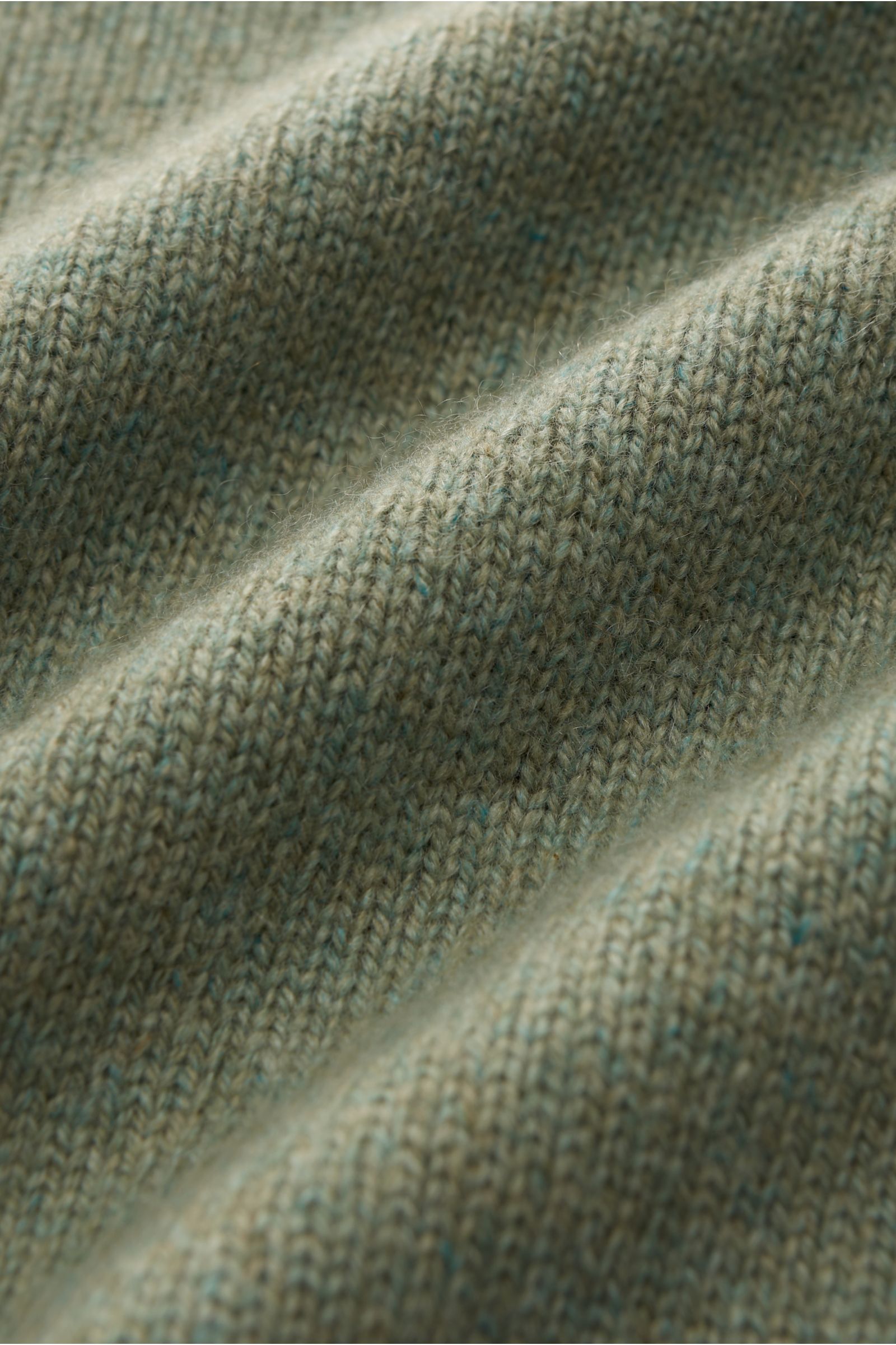 Maurizio Baldassari Cashmere Pullover 'Open Turtle Neck' graugrün meliert