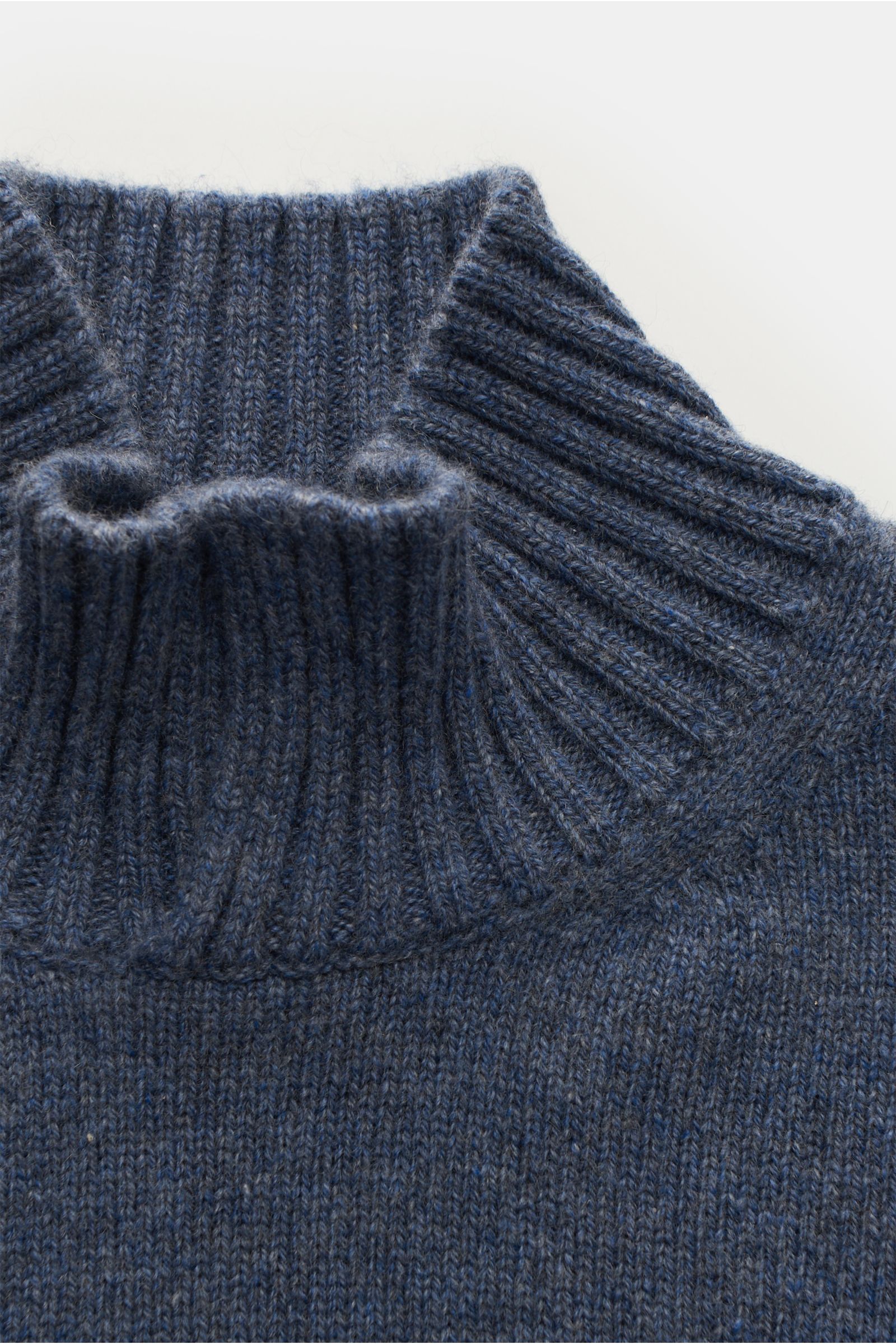 Maurizio Baldassari Cashmere Pullover 'Open Turtle Neck' rauchblau meliert