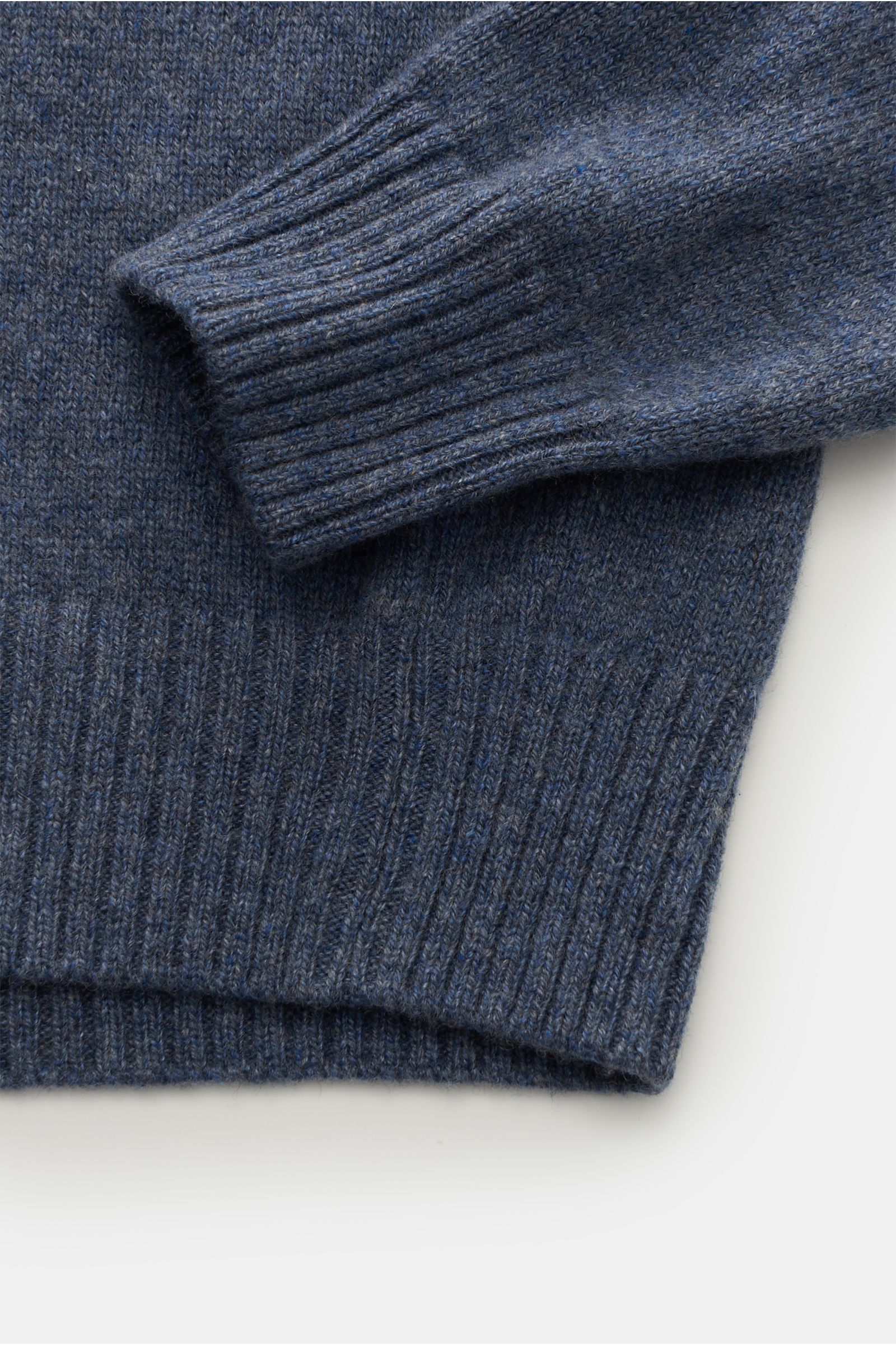 Maurizio Baldassari Cashmere Pullover 'Open Turtle Neck' rauchblau meliert
