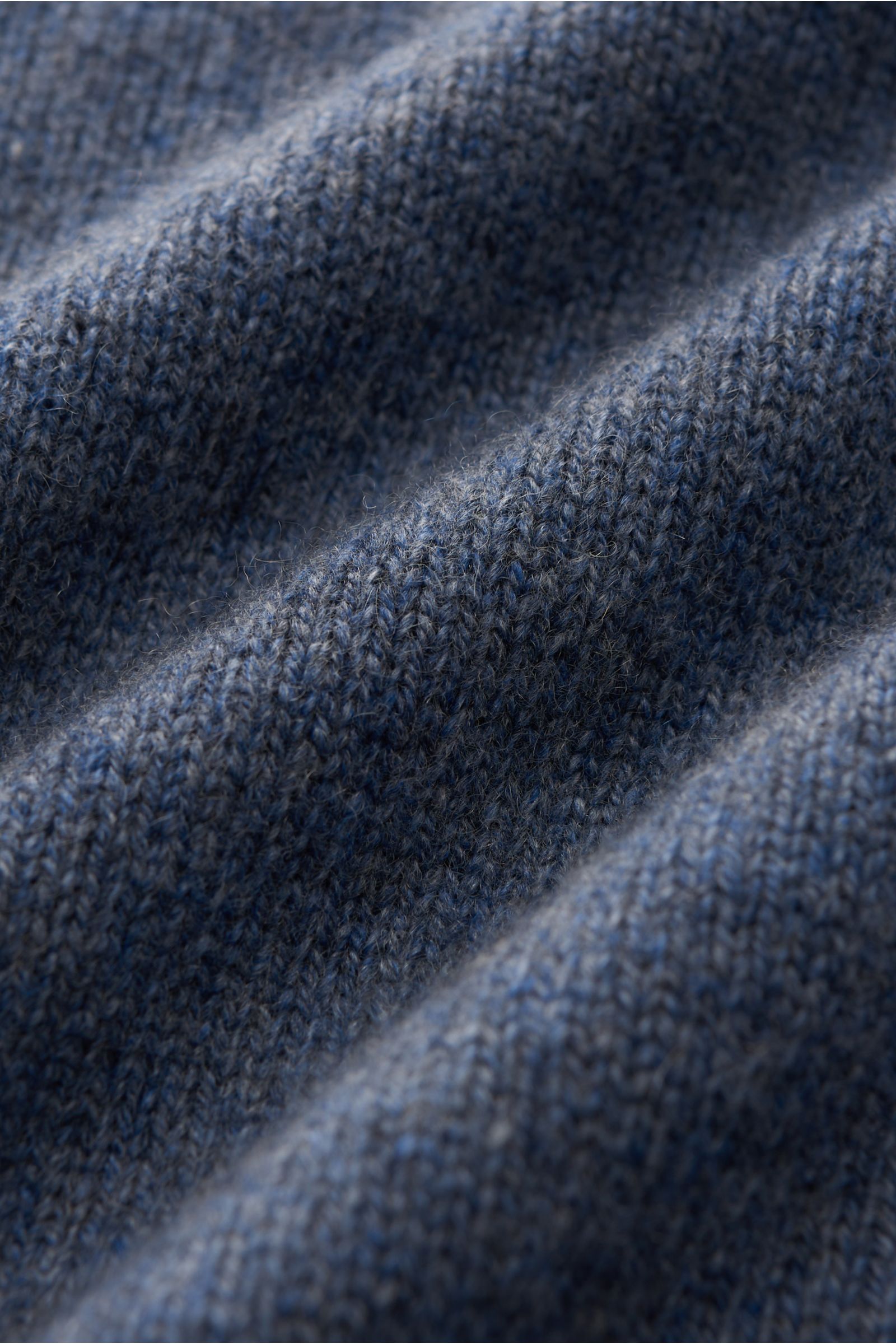 Maurizio Baldassari Cashmere Pullover 'Open Turtle Neck' rauchblau meliert