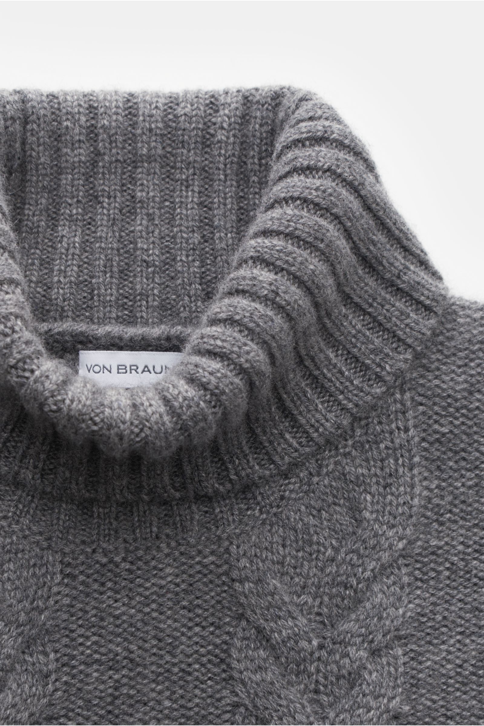 von Braun Cashmere Rollkragenpullover grau meliert