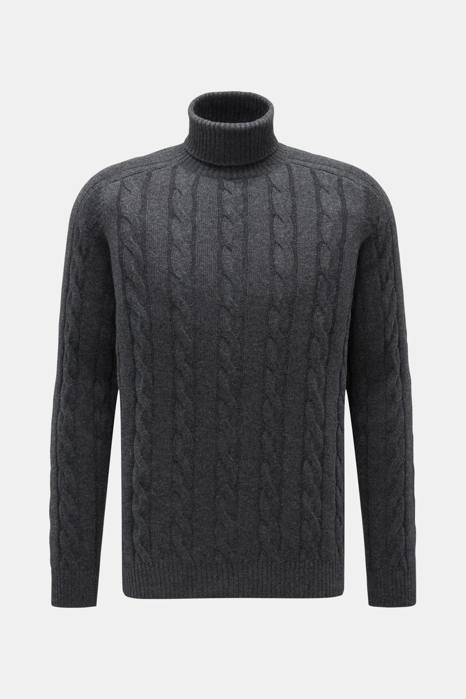 von Braun Cashmere Rollkragenpullover dunkelgrau meliert