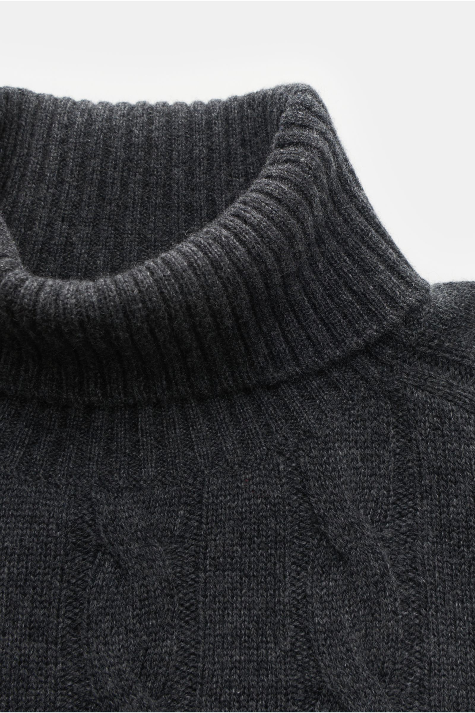 von Braun Cashmere Rollkragenpullover dunkelgrau meliert