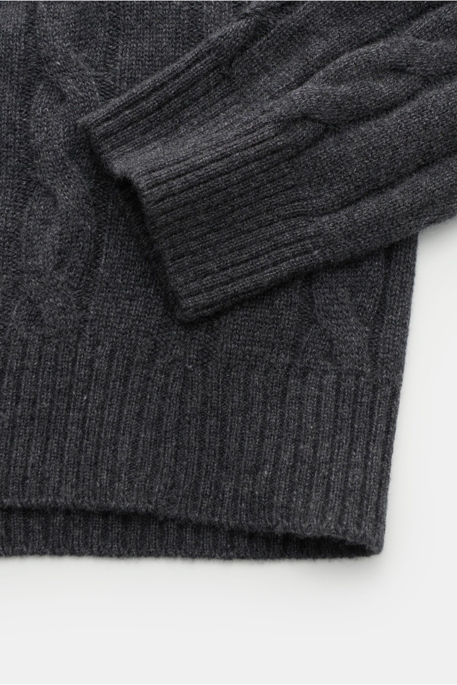 von Braun Cashmere Rollkragenpullover dunkelgrau meliert