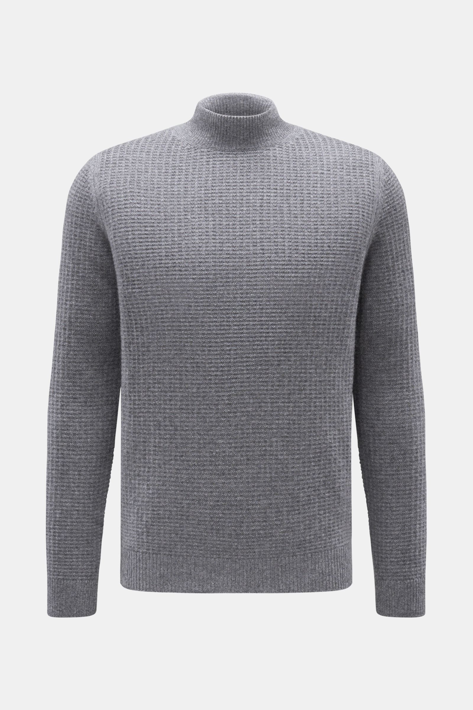 von Braun Cashmere mock neck jumper grey melange