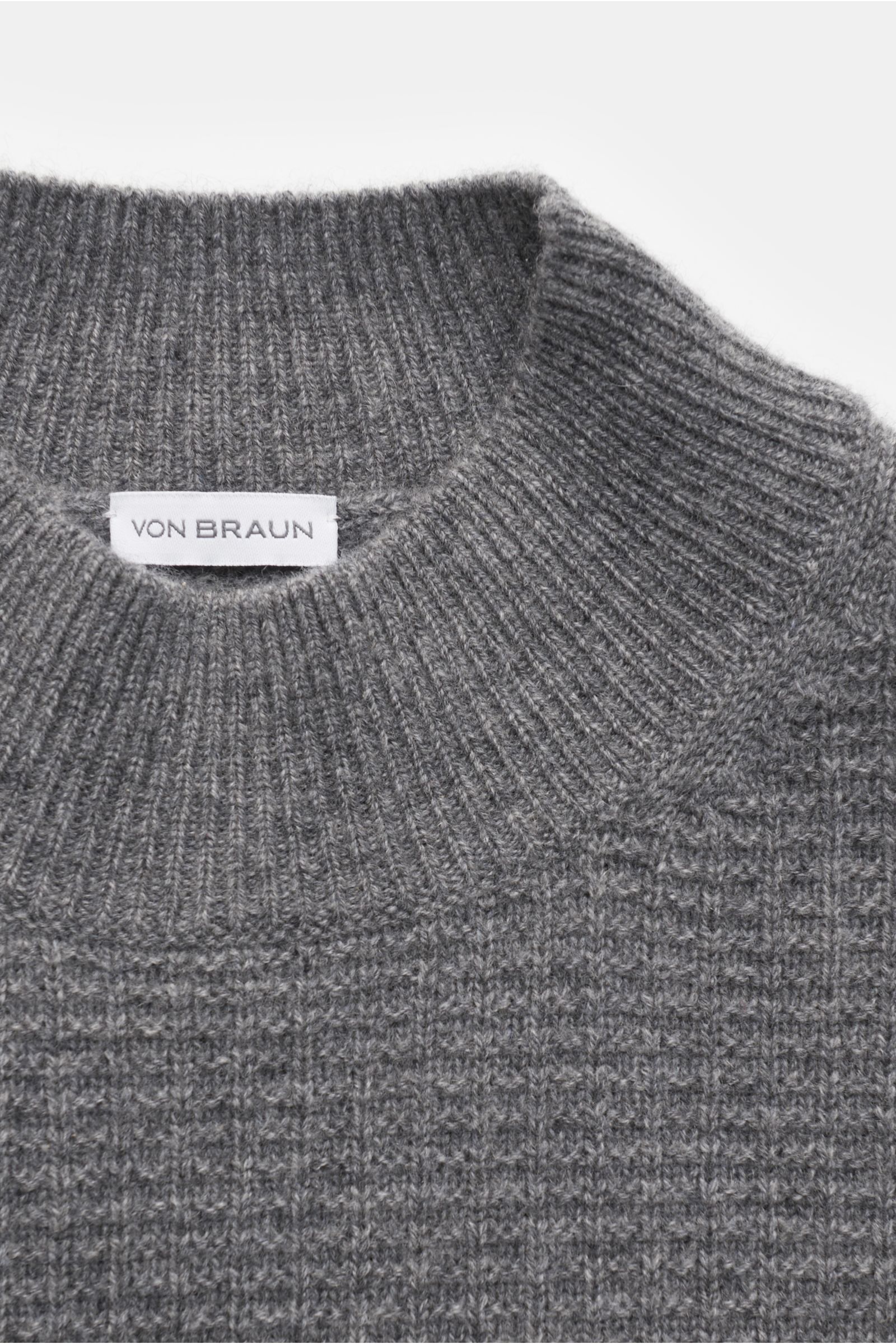 von Braun Cashmere mock neck jumper grey melange