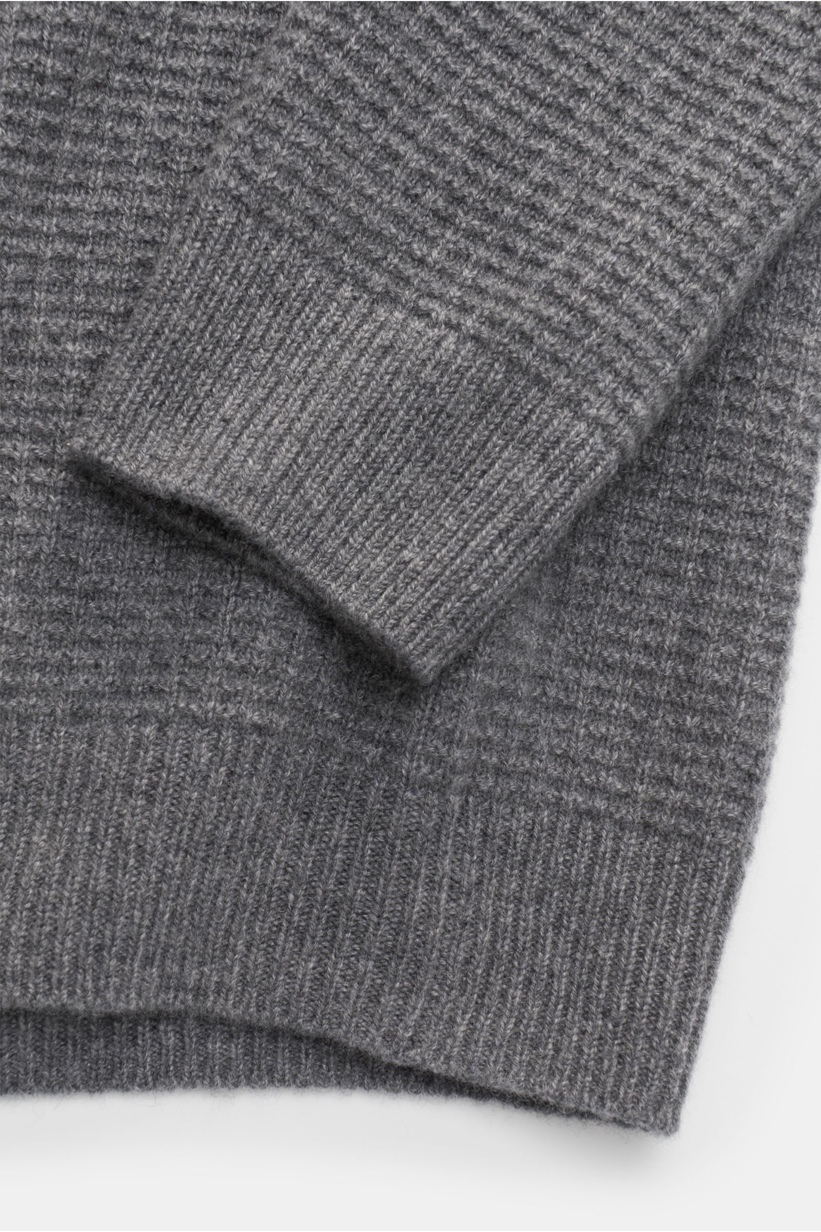 von Braun Cashmere mock neck jumper grey melange