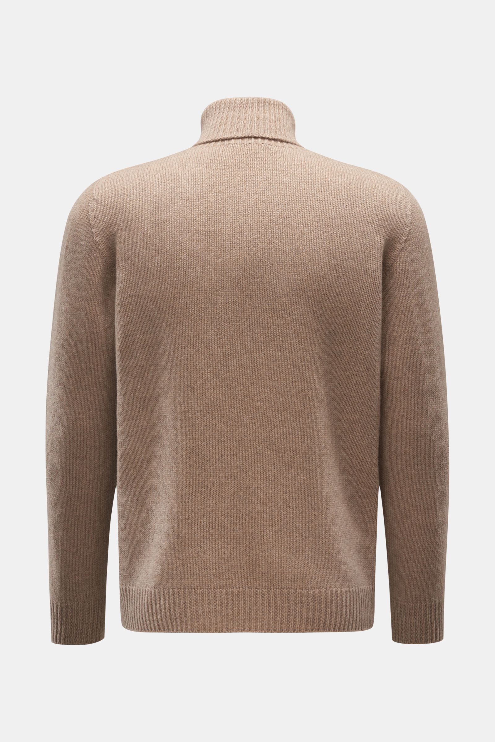 04651/ A trip in a bag Cashmere turtleneck jumper beige mottled