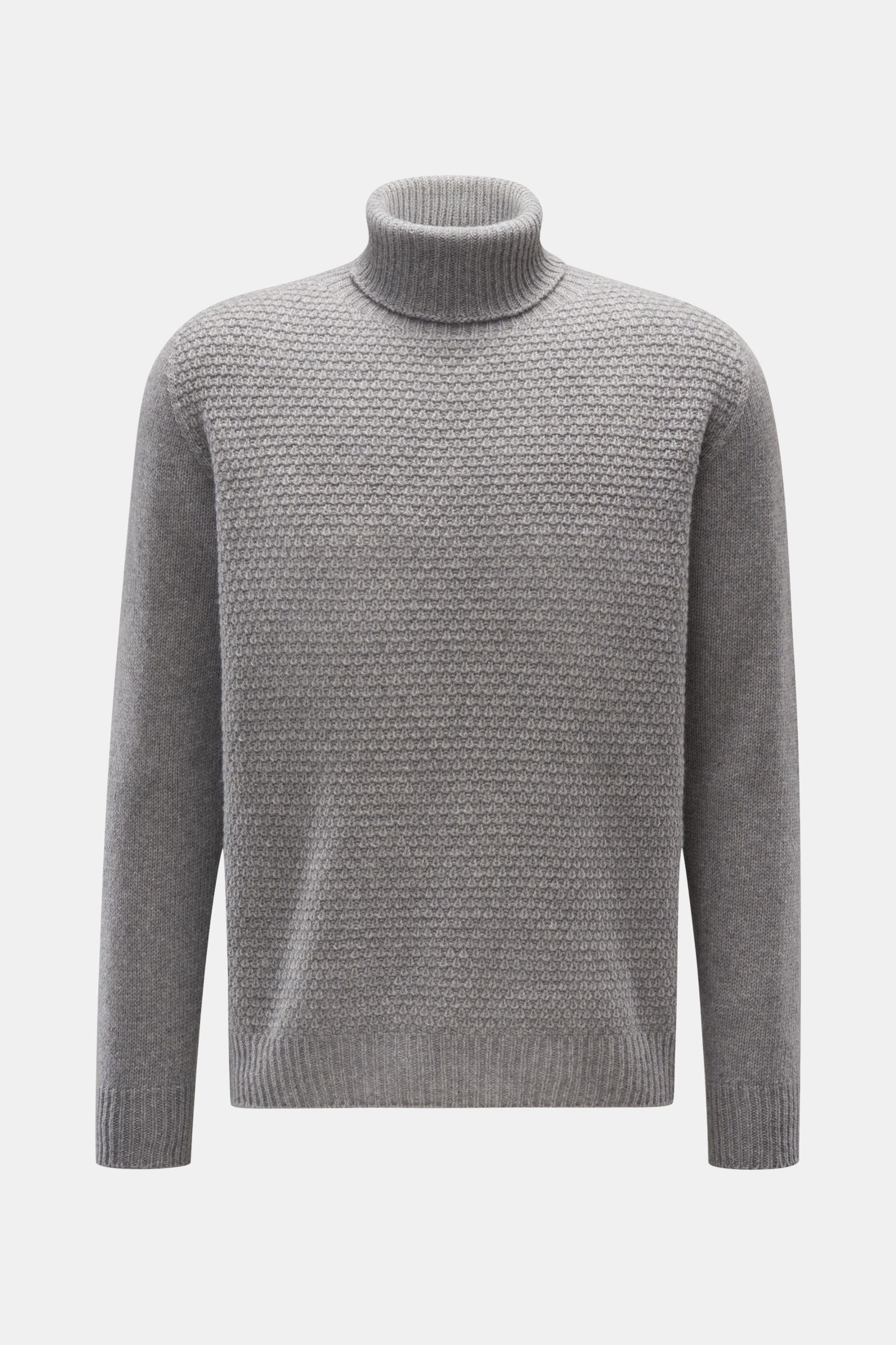 04651/ A trip in a bag Cashmere turtleneck jumper grey