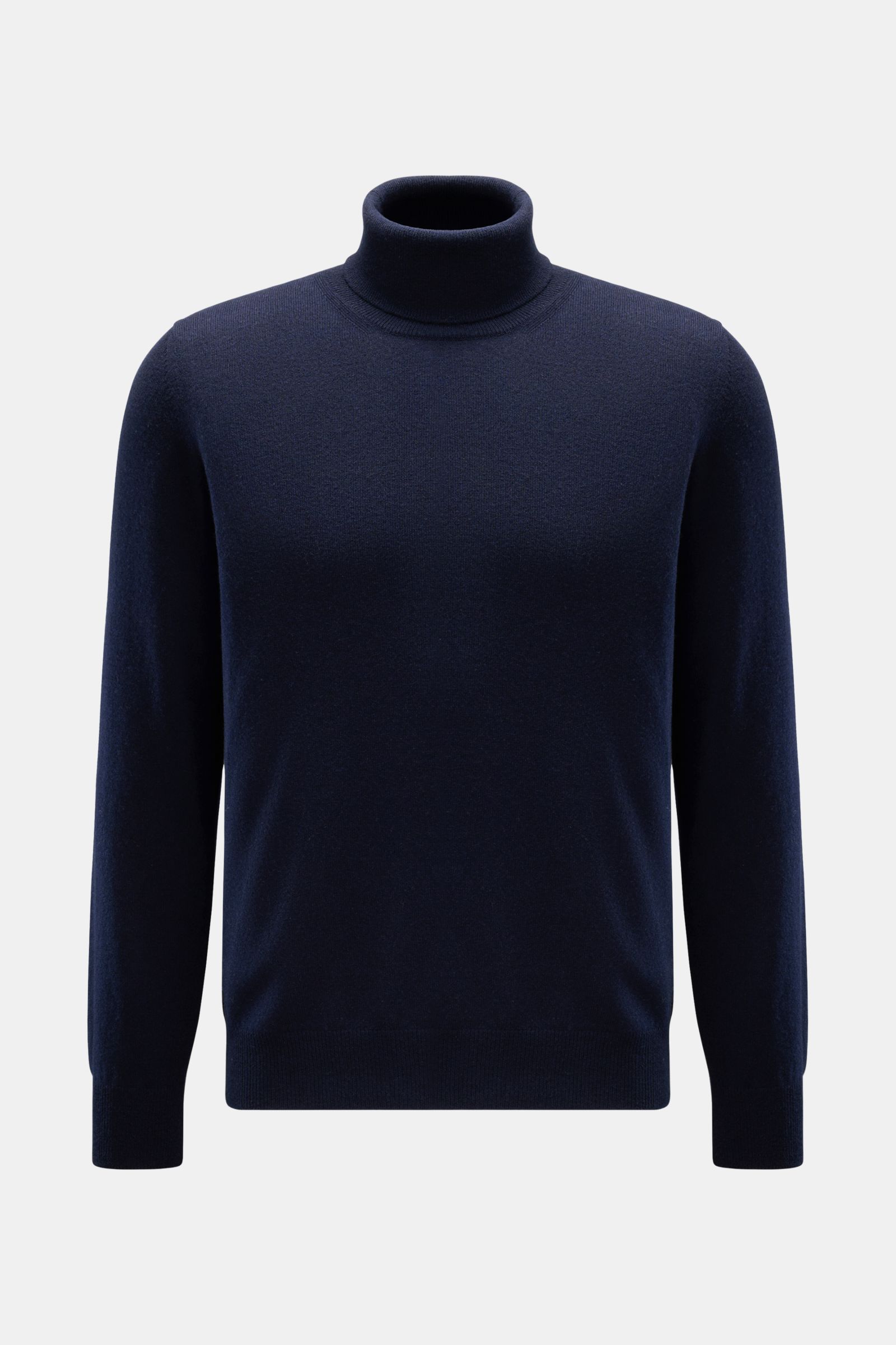 BRAUN Hamburg Rollkragenpullover navy, frontale Aufnahme, Slim Fit aus weichem Schurwolle-, Cashmere- und Viskosemix, feines Strickbild, Rippbündchen.