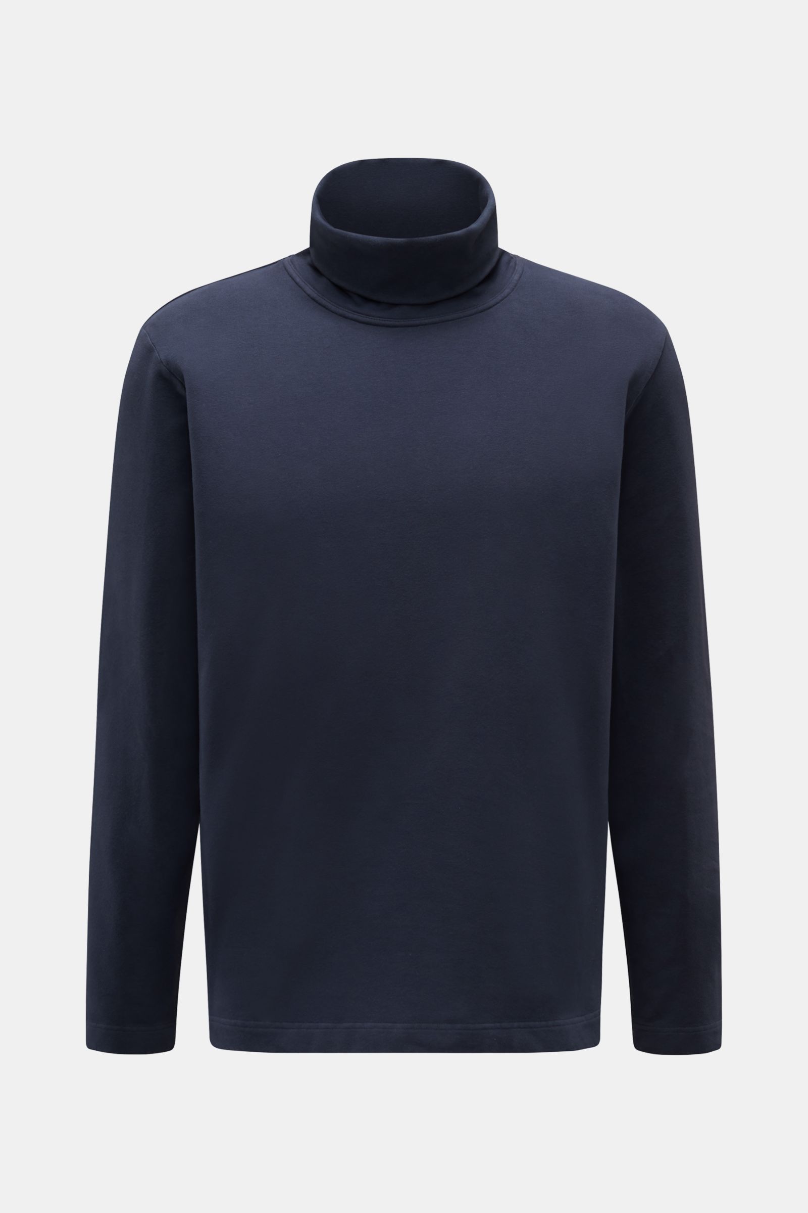 04651/ A trip in a bag Rollkragenpullover 'If Turtle' navy, frontale Ansicht, Sweat aus Baumwolle und Microfaser, weicher Griff, Regular Fit, anliegender Rollkragen, Weblabel seitlich, zeitloses Herbst-Basic.